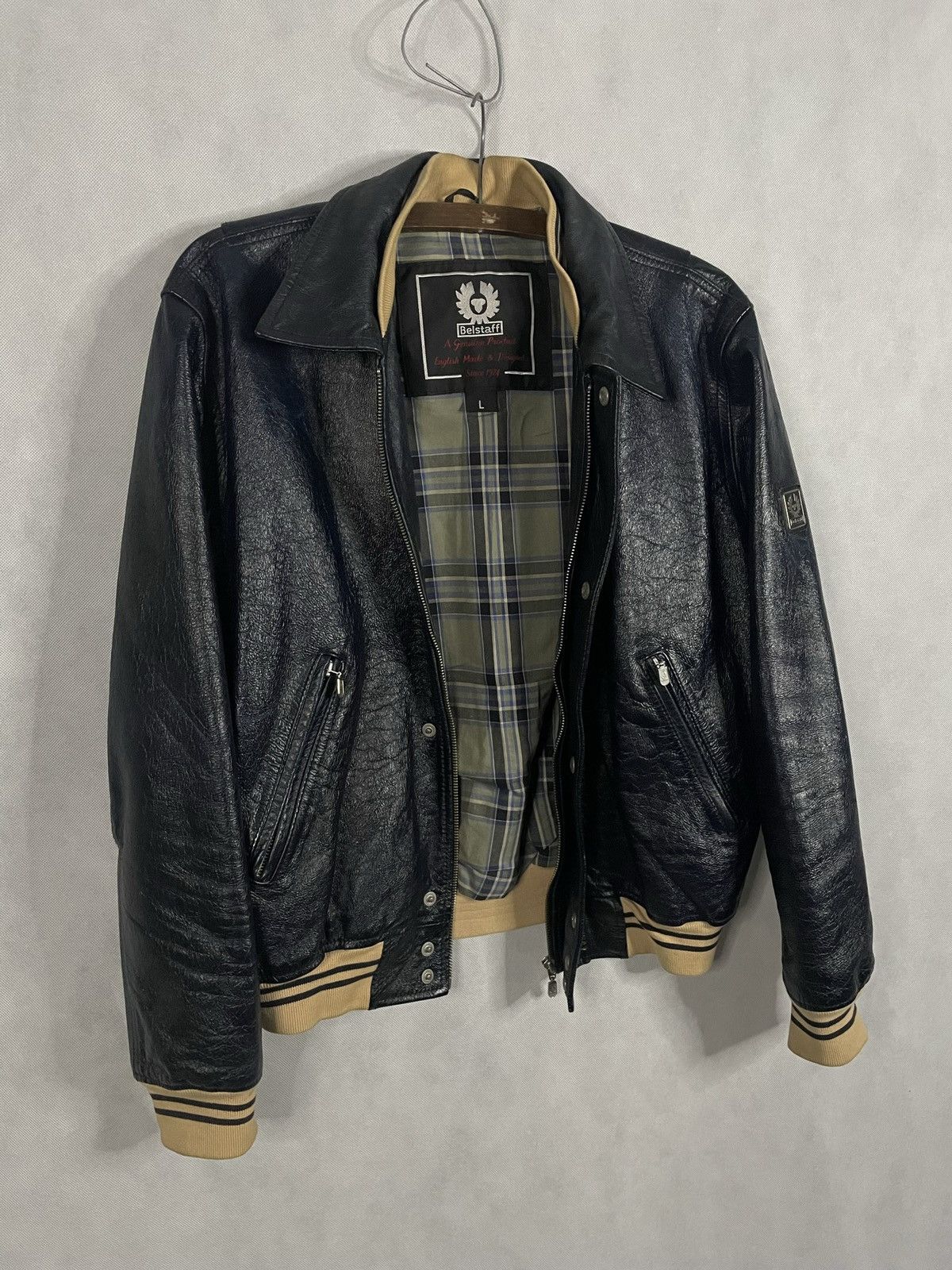 Belstaff × Japanese Brand × Vintage Navy Vintage Y2k 90s Leather Jacket Belstaff UK American USA Size US M / EU 48-50 / 2 - 3 Thumbnail