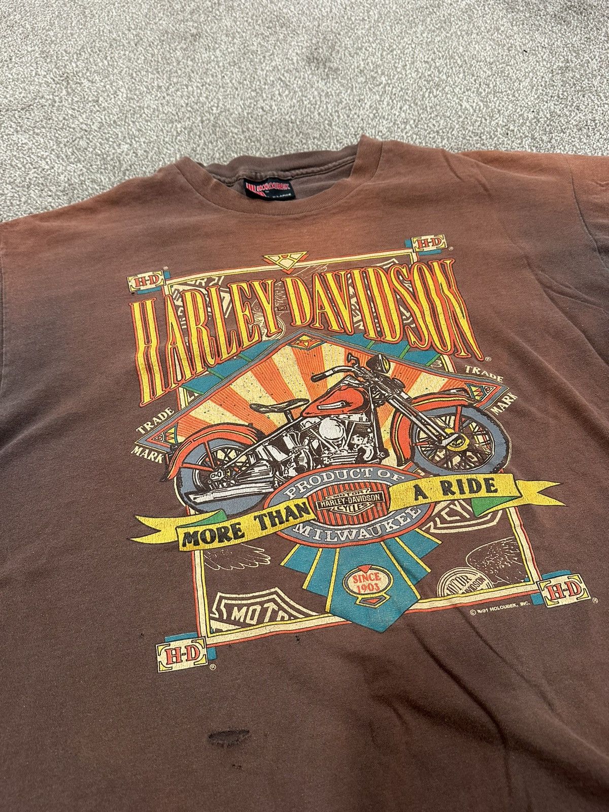 Harley Davidson Vintage Distressed Harley Davidson Motorcycles Tee Size US XL / EU 56 / 4 - 5 Thumbnail