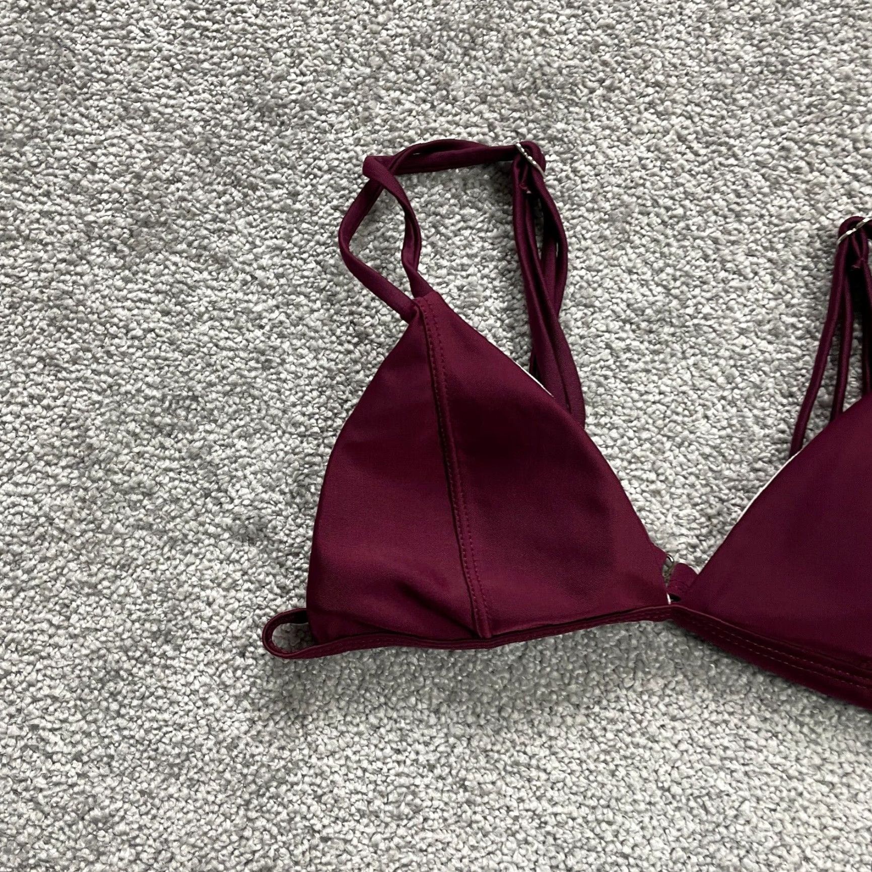 Triangl Unbranded Swimwear Bikini Top Women S Red Maroon Triangle Adjustable Strap Beach Top Size S / US 4 / IT 40 - 3 Thumbnail