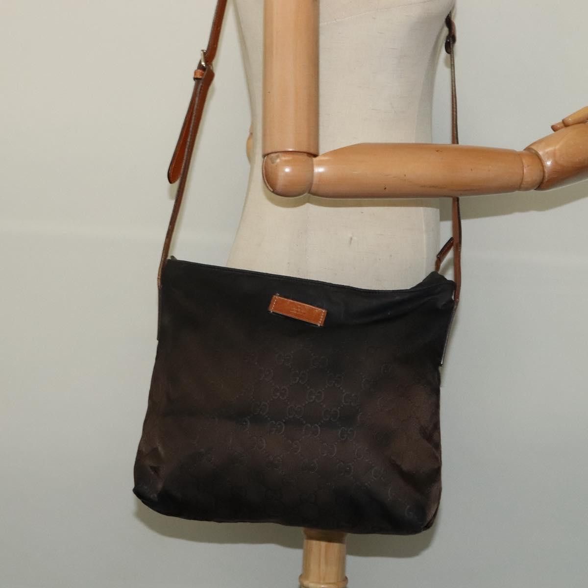 Gucci GUCCI GG Canvas Shoulder Bag Nylon Black Silver Size ONE SIZE - 21 Thumbnail