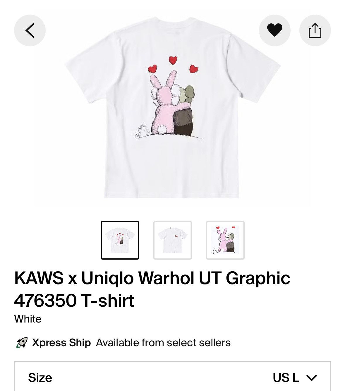 Andy Warhol × Kaws × Uniqlo KAWS x UNIQLO x ANDY WARHOL TEE WHITE SIZE LARGE Size US L / EU 52-54 / 3 - 1 Thumbnail