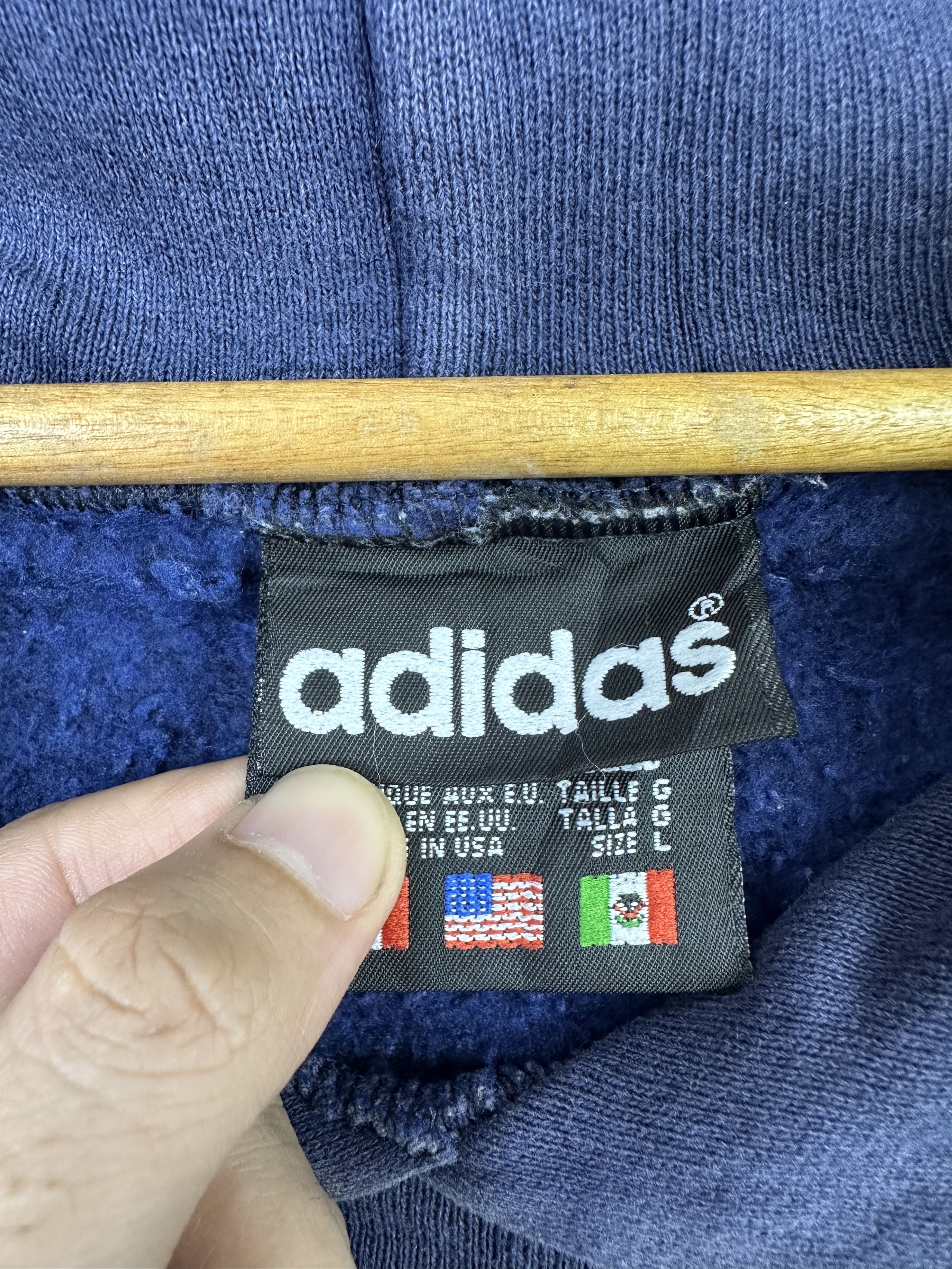 Adidas Vintage 90s Adidas Made in USA Center Trefoil Hoodie BP002 Size US L / EU 52-54 / 3 - 5 Thumbnail