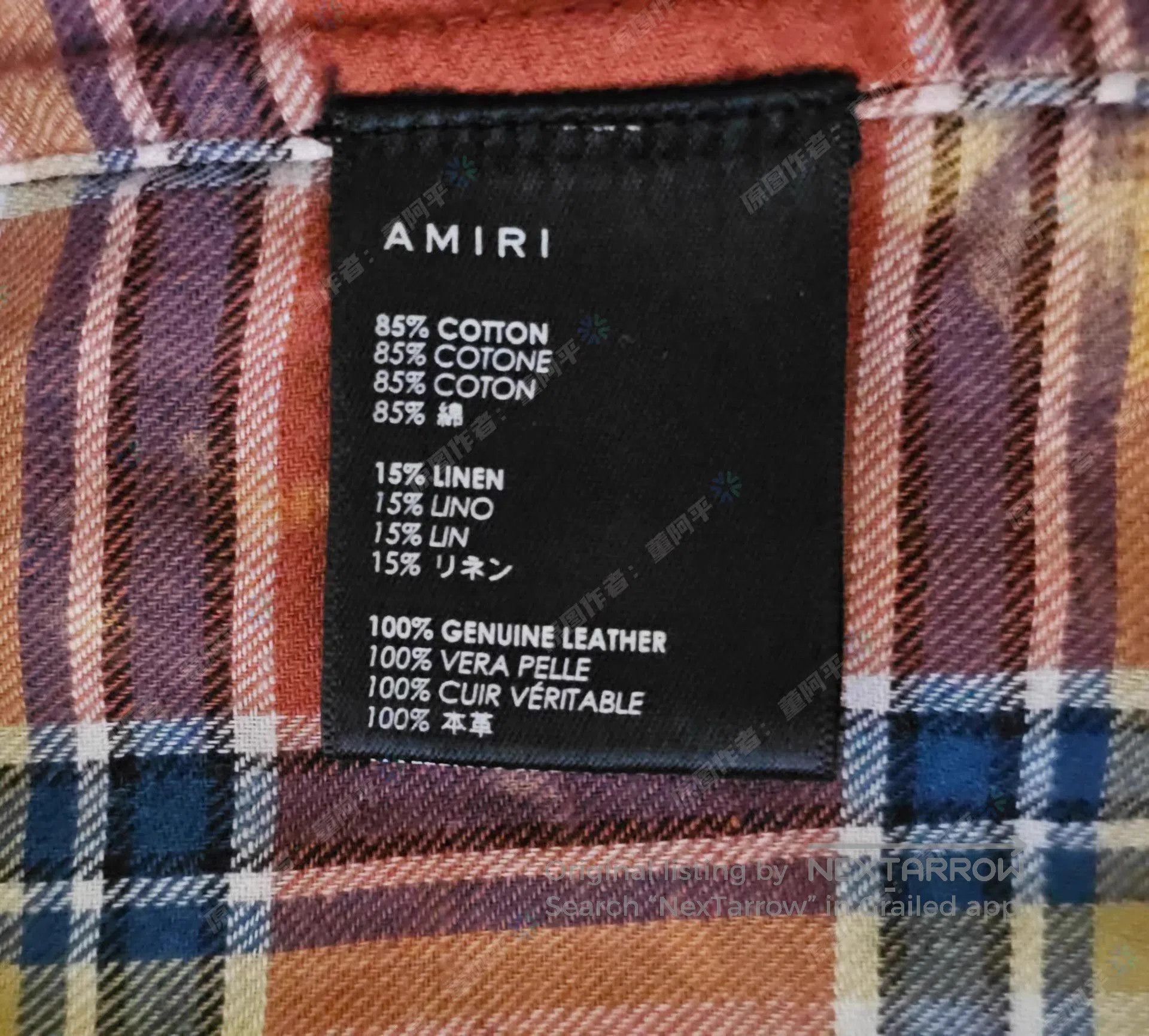Amiri Multi Plaid Distressed Long Sleeve Button. Size US M / EU 48-50 / 2 - 7 Thumbnail