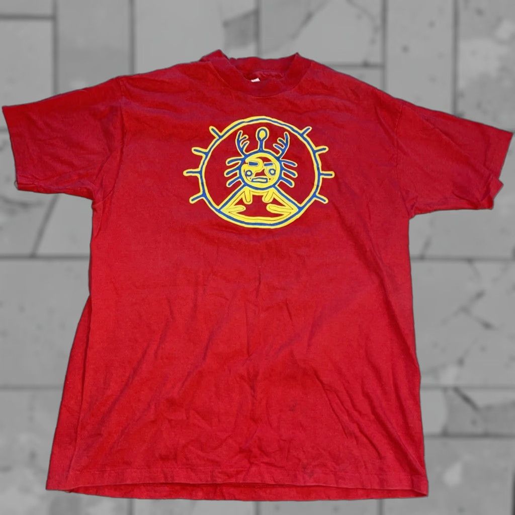 Hanes VINTAGE Hanes T-Shirt Red Graphic 100% Cotton XL Mens Stitch Tee Size US XL / EU 56 / 4 - 1 Thumbnail