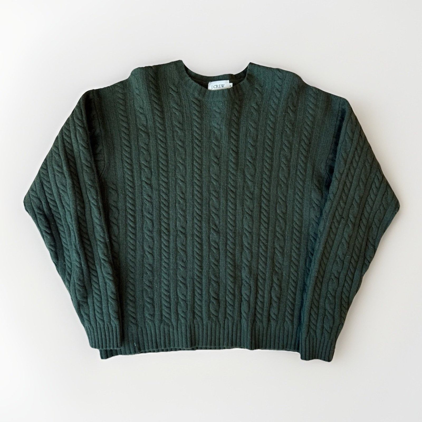 J.Crew Vintage J Crew Cable Knit Wool Sweater XL Green Oarsman Size US XL / EU 56 / 4 - 1 Thumbnail
