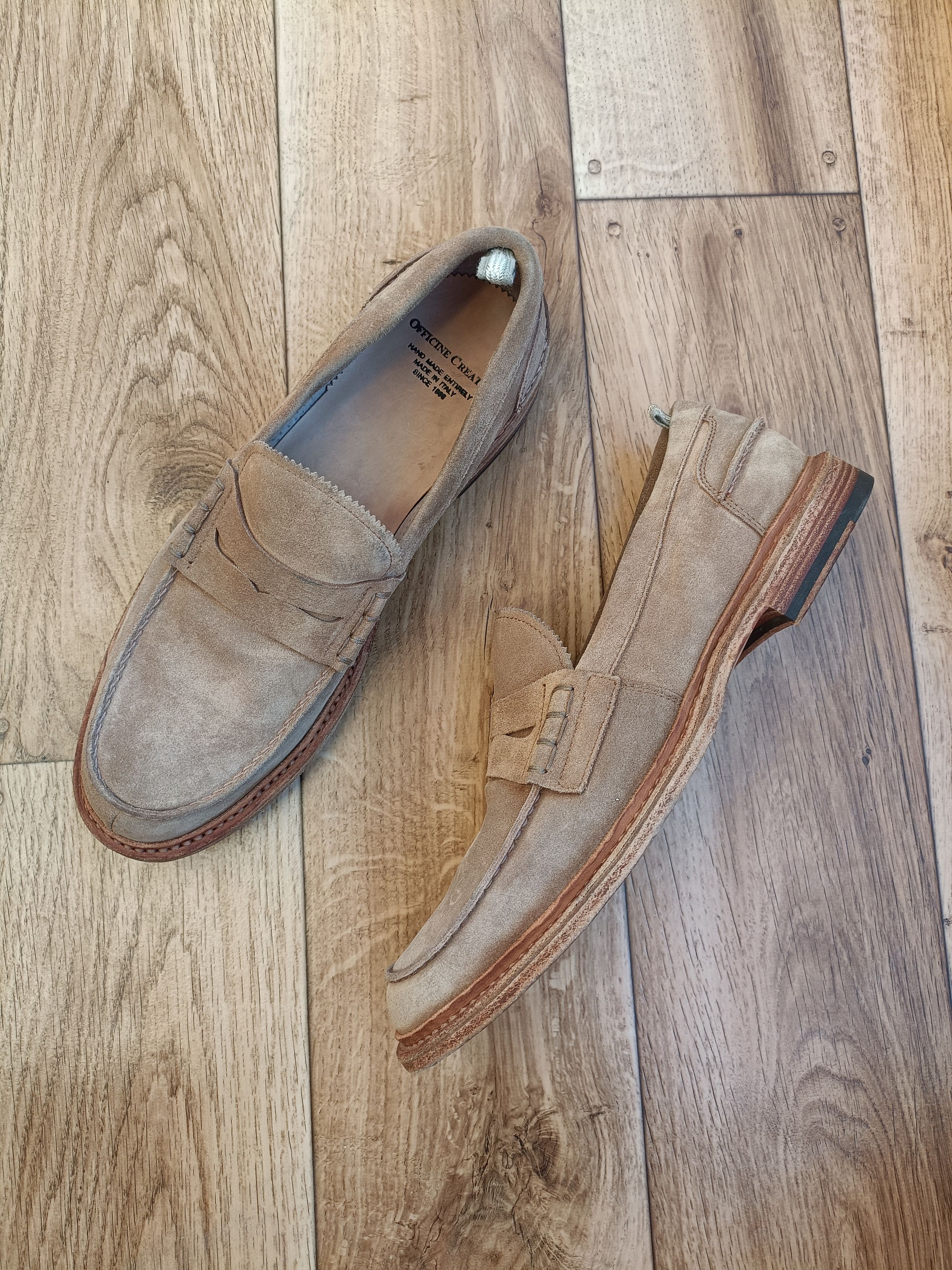 Officine Creative Officine Creative SAX 001 Taupe Suede Loafers Size US 9 / EU 42 - 12 Thumbnail