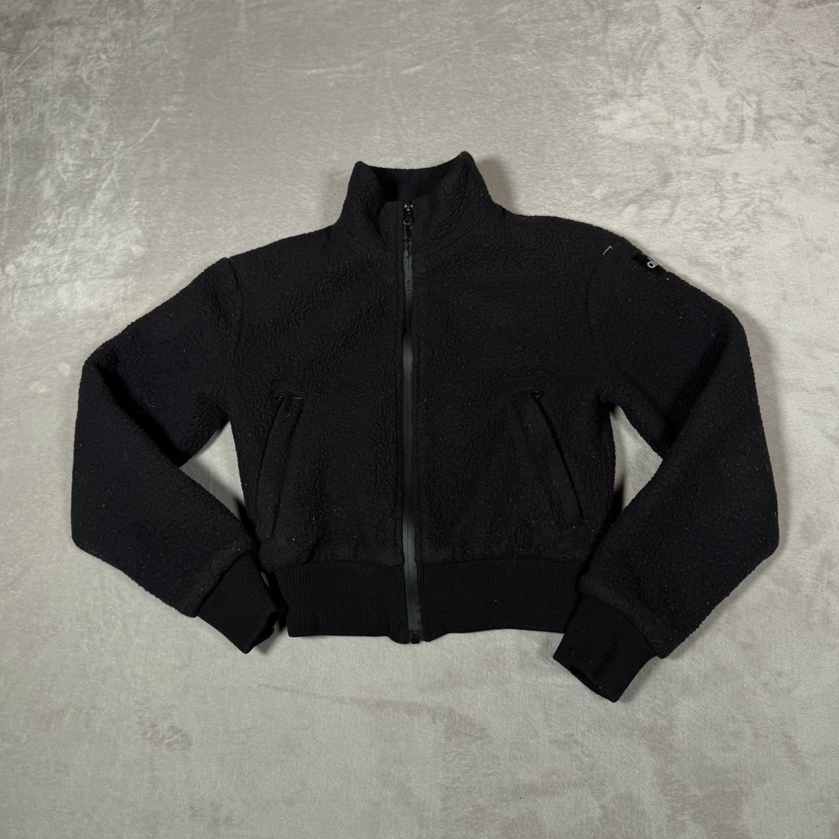 Alo Alo Jazz Jacket Womens Small Black Zip Up Fleece Teddy Cropped Sherpa Outdoors Jacket Size S / US 4 / IT 40 - 2 Thumbnail