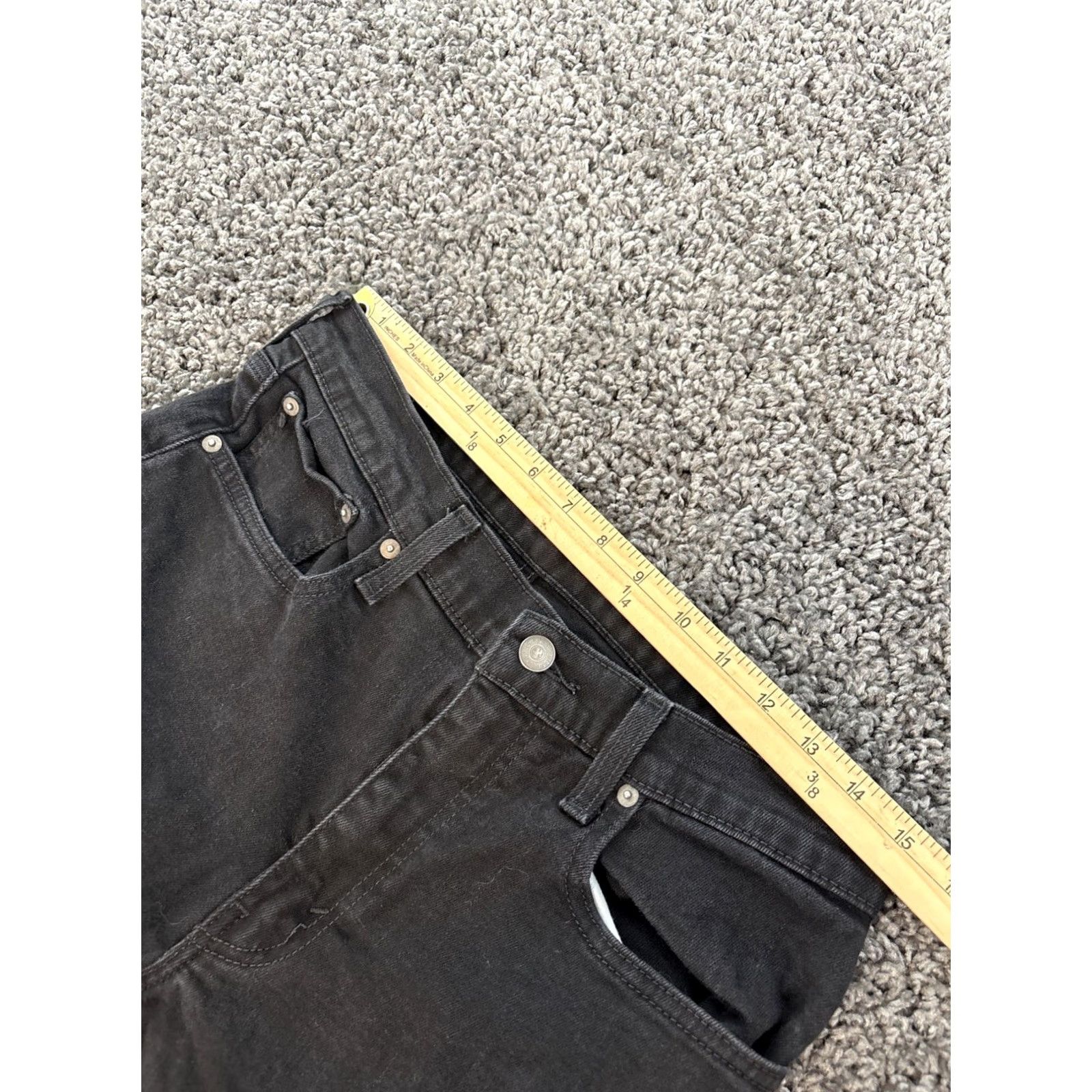 Levi's Levi's 512 Slim Straight Jeans Mens 32x28 Black Denim Cotton Blend Zip Mid Rise Slim Stretch Pants Size US 32 / EU 48 - 4 Thumbnail