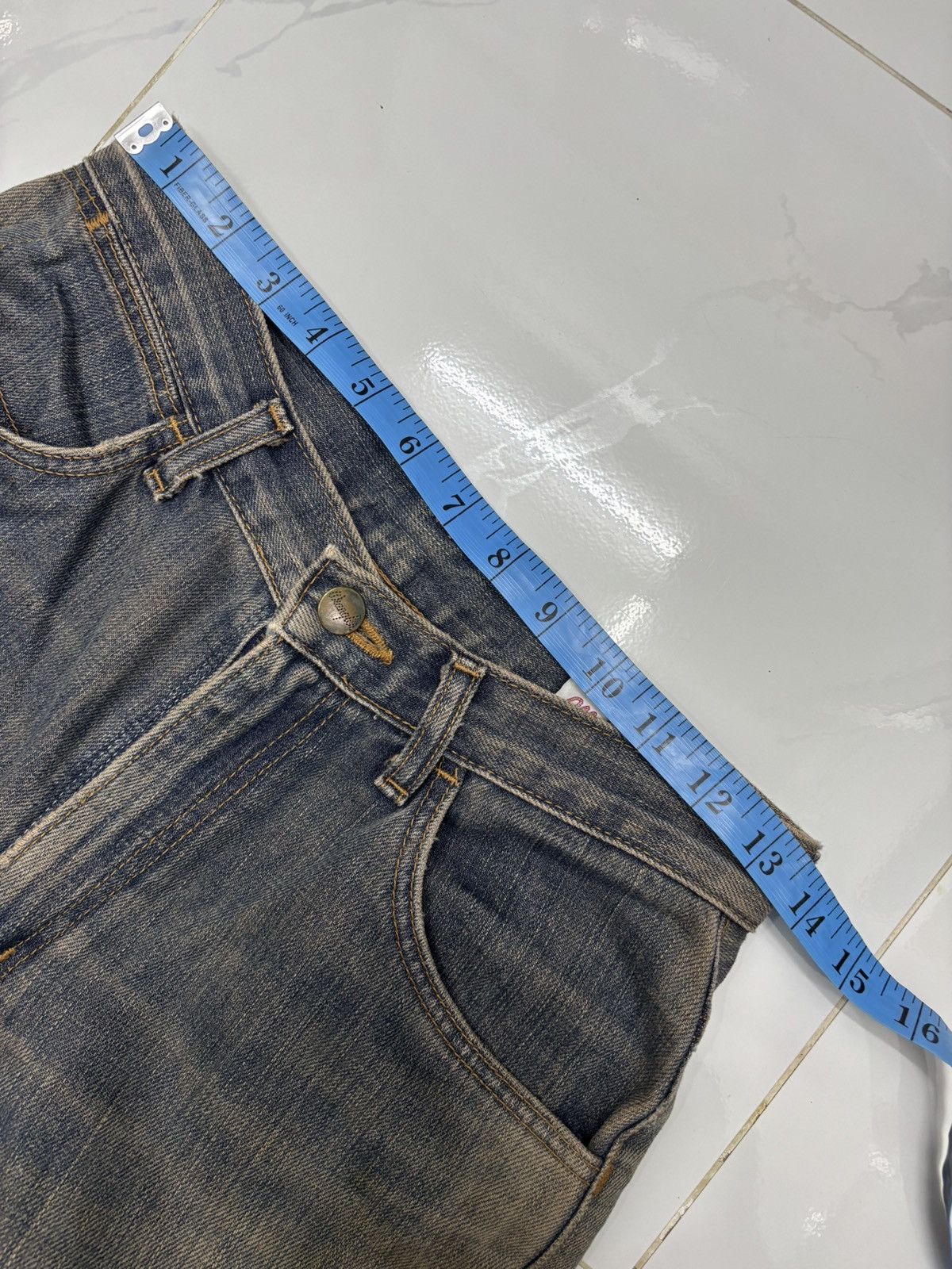 If Six Was Nine FLARE JEAN RUSTY MUD WASH WRANGLER VINTAGE BOOTCUT DISTRESS Size US 27 - 9 Thumbnail