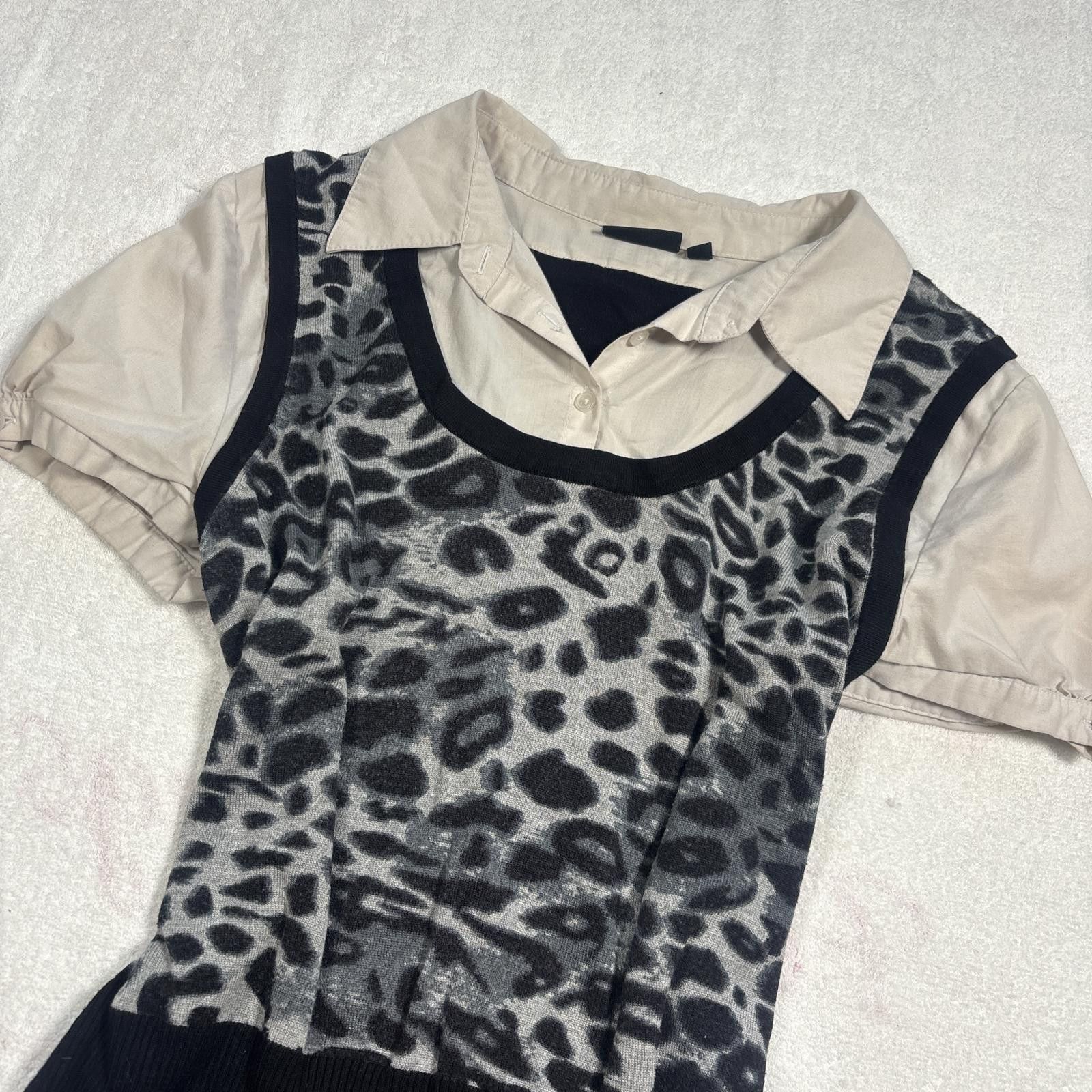 Apt. 9 y2k grunge leopard print layered blouse Size L / US 10 / IT 46 - 2 Thumbnail