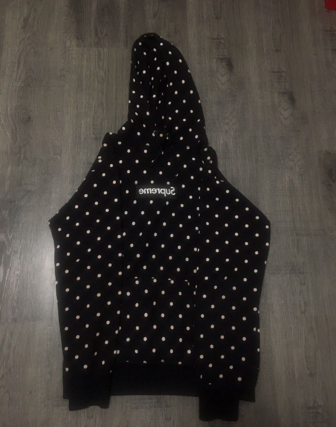 Comme des Garcons Supreme SS12 Supreme CDG Polka Dot Black Box Logo Hoodie size large Grailed