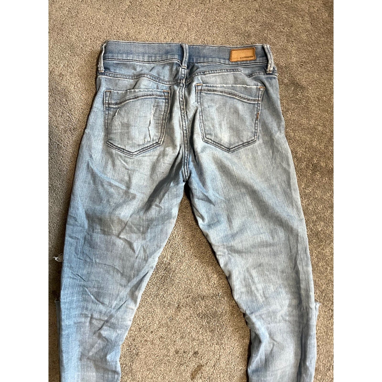 Express Express Jeans Mid Rise 2R Blue Denim Cotton Legging Jean Women's Regular Fit 29in Inseam - 5-Pocket Style Stella Size 26" / US 2 / IT 38 - 2 Thumbnail