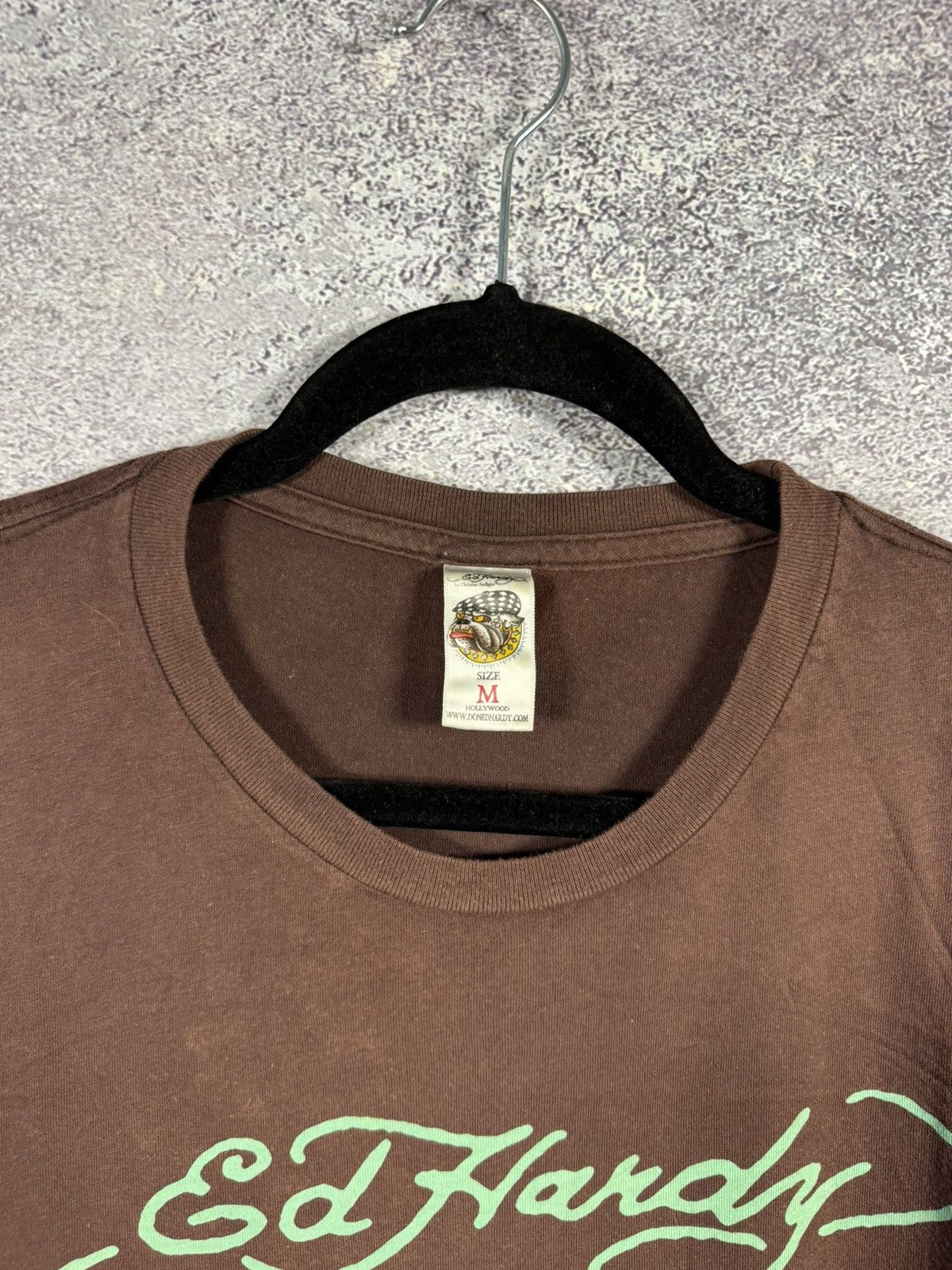 Designer × Ed Hardy Don Ed Hardy Brown Bulldog Graphics Printer Logo T Shirt M Size US M / EU 48-50 / 2 - 7 Thumbnail