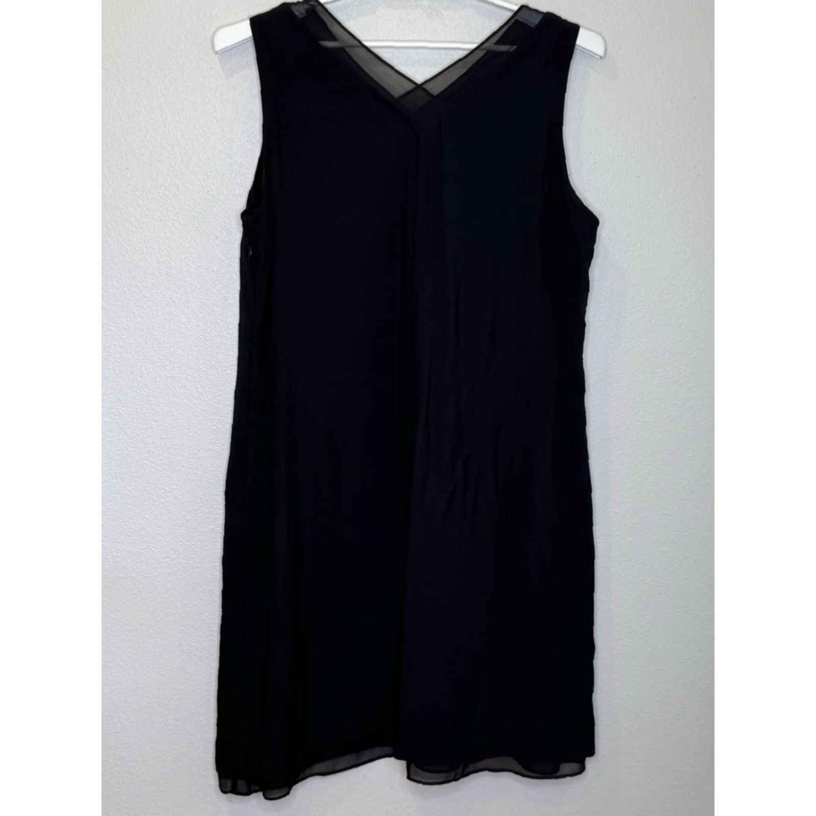 Coldwater Creek VINTAGE? Coldwater Creek Shift Dress Womens 18 Black Sleeveless V-Neck Lined Side Zip Knee Length Chiffon Plus Size Women Dress Size XXL / US 16-18 / IT 52-54 - 5 Thumbnail