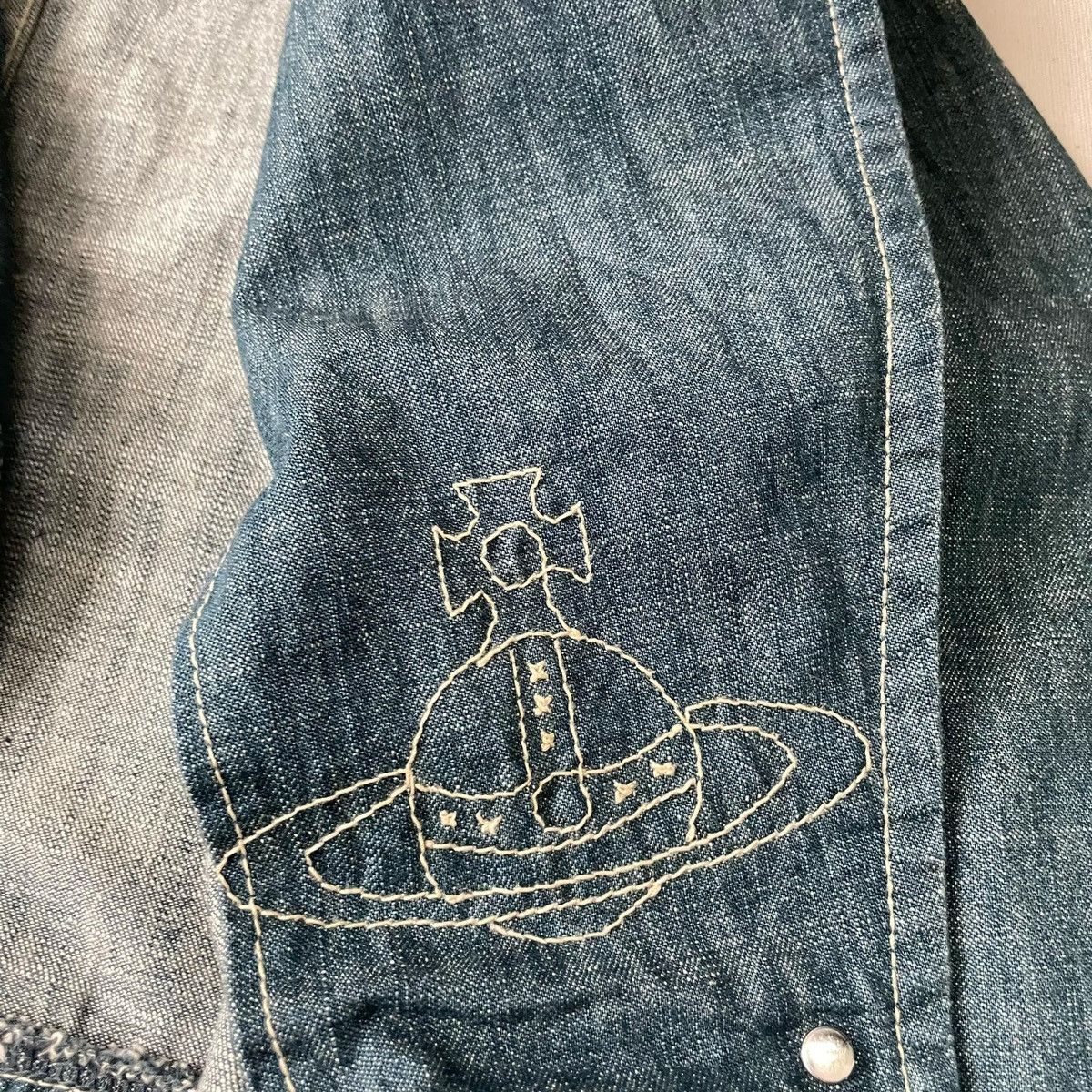 Designer × Vivienne Westwood 2003 Vivienne Westwood Denim Blazer Size S / US 4 / IT 40 - 4 Thumbnail