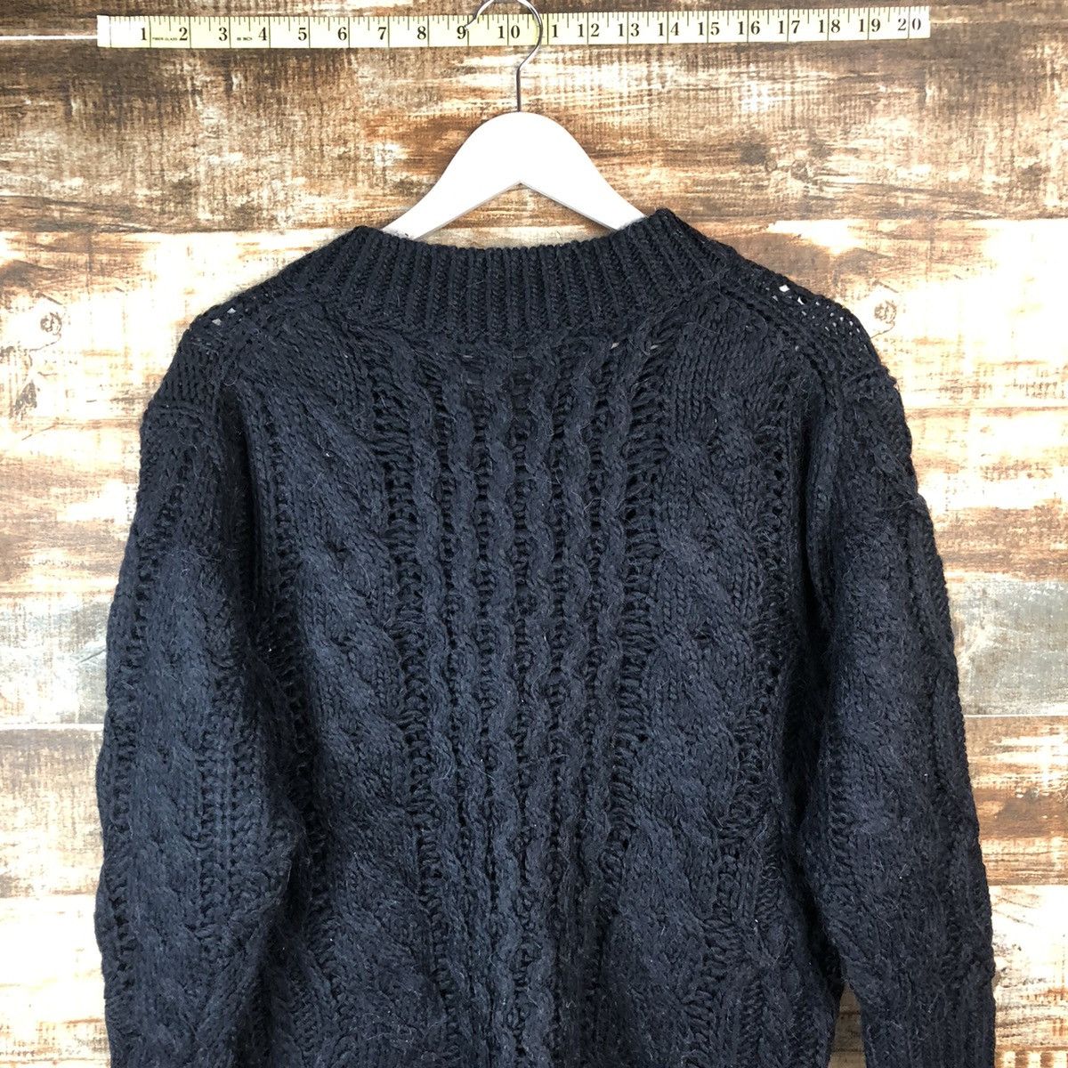 Homespun Knitwear × Japanese Brand Mila Owen Dark Blue cable Knitwear #A2055 Size L / US 10 / IT 46 - 13 Thumbnail