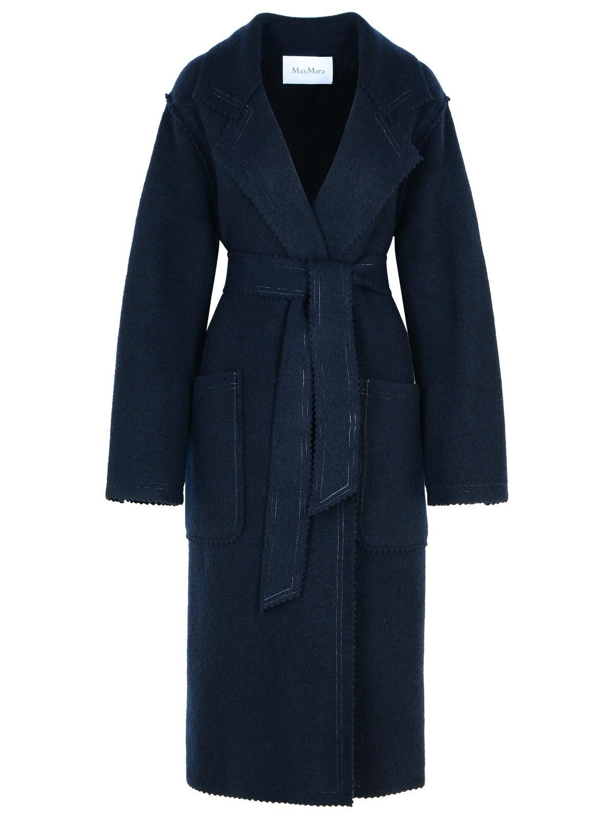 コート MAX MARA Dark Blue Wool Blend Jene Coat Max Mara MAX MARA 'Jene' Dark Blue Cashmere Blend Coat | Grailed