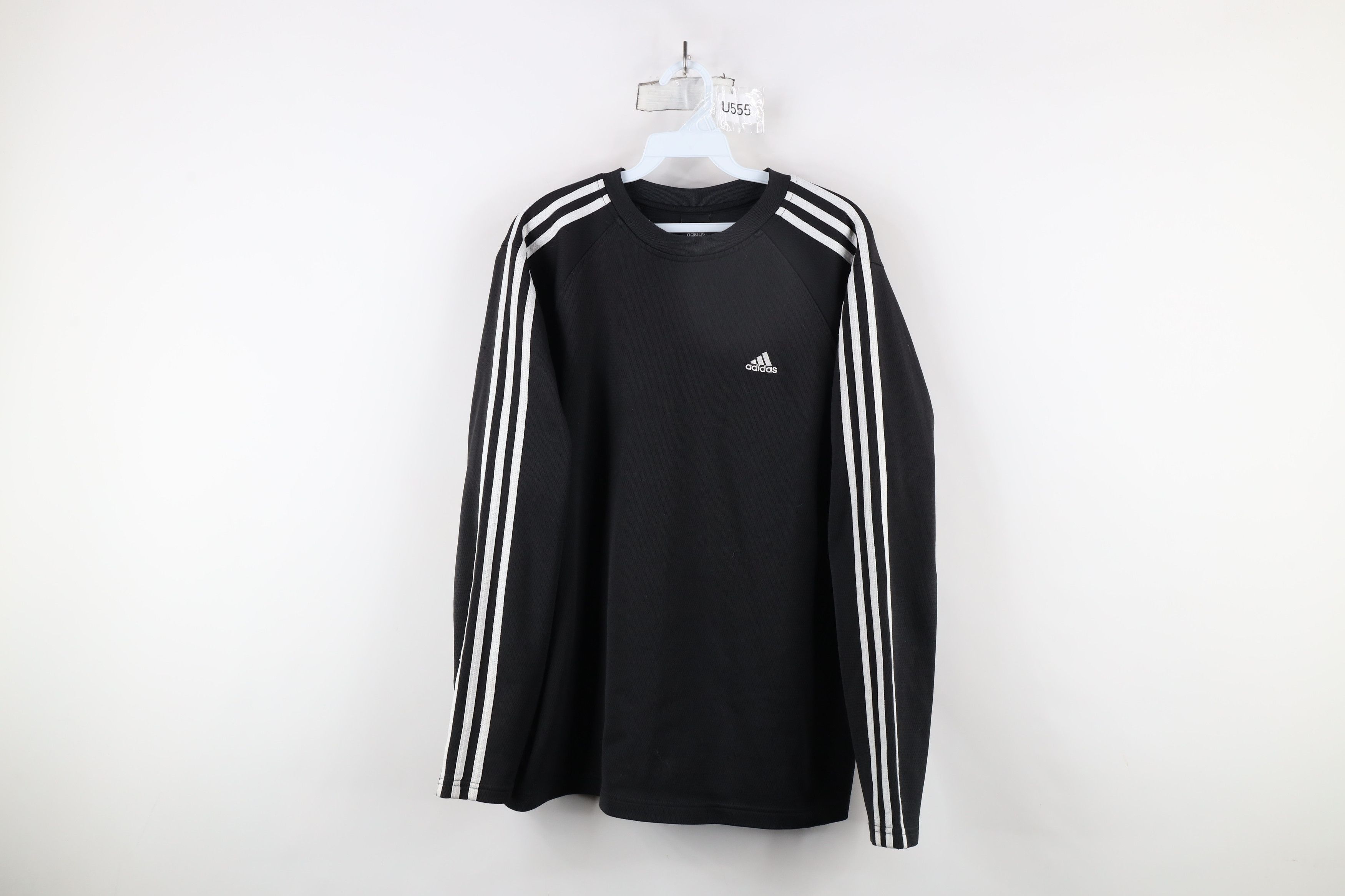Adidas × Vintage Vintage Adidas Striped Knit Long Sleeve T-Shirt Black Size US M / EU 48-50 / 2 - 1 Thumbnail
