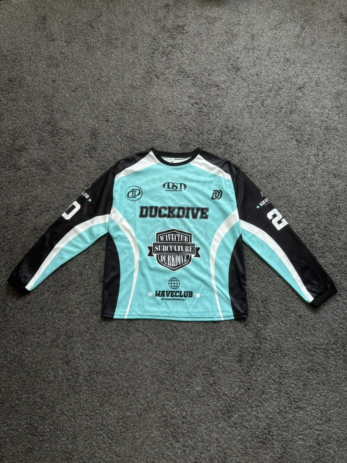 Japanese Brand Duckdive waveclub racing culture unisex blue black jersey Size US M / EU 48-50 / 2 - 1 Thumbnail