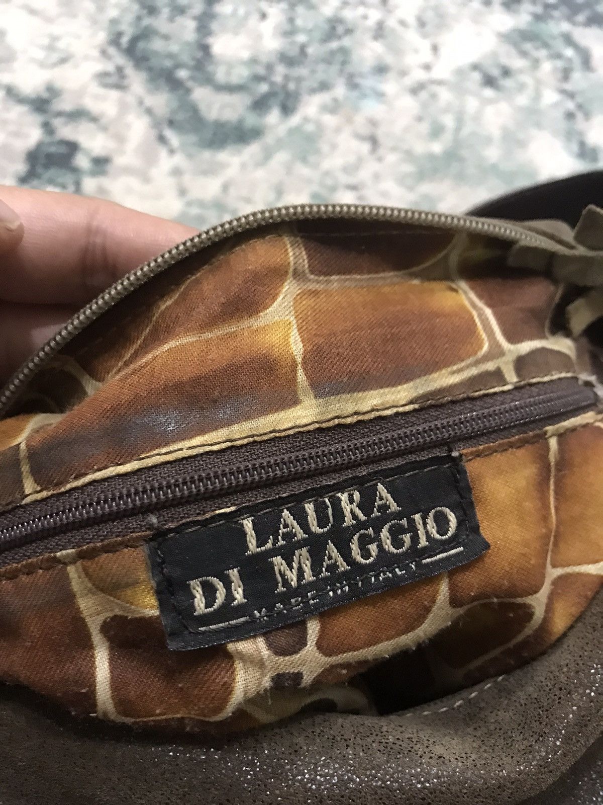Made In Italy Laura Di Maggio Waxed Leather Handbag