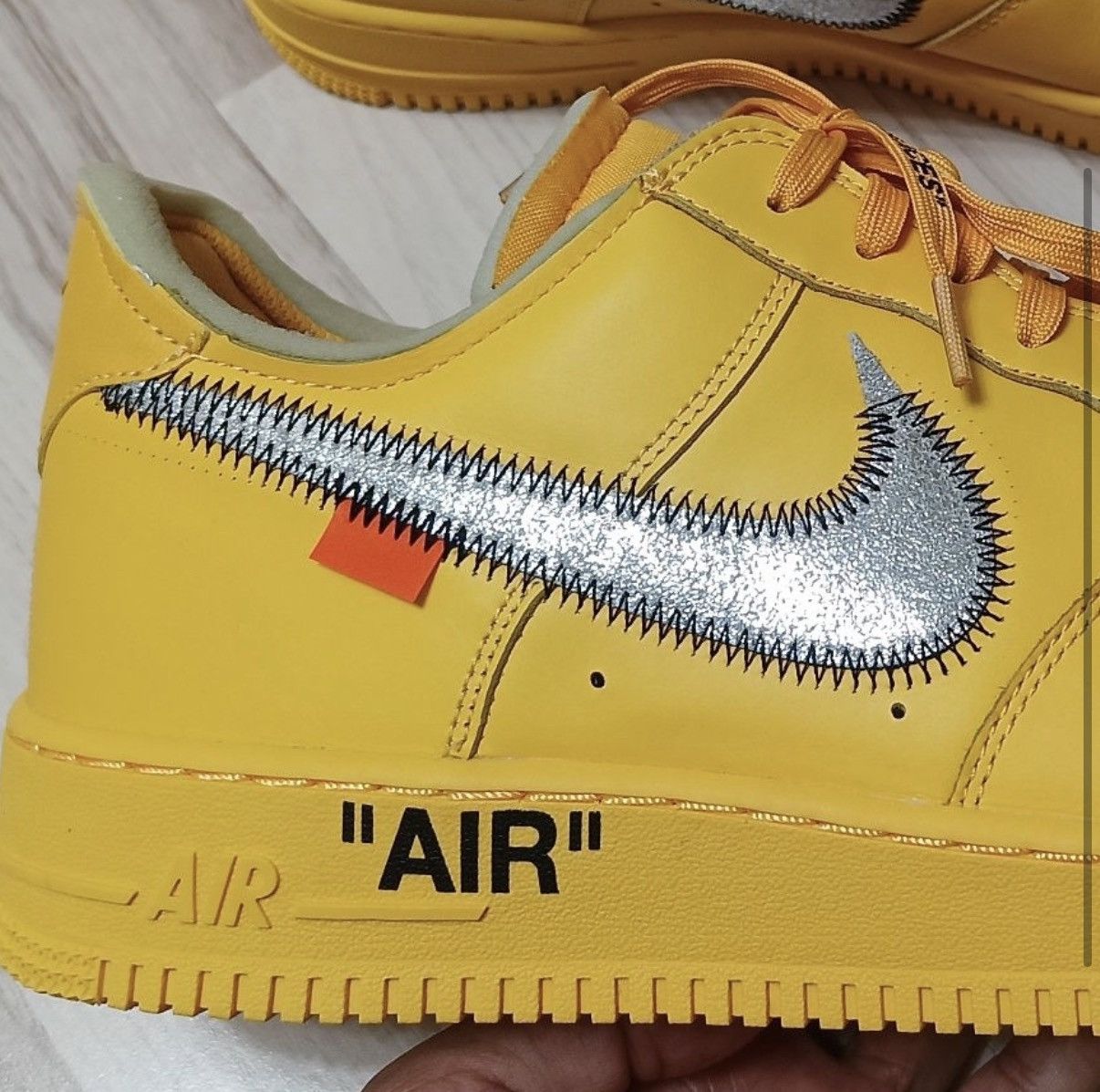 Nike × Off-White Nike Air Force 1 Low ICA Off-White University Gold/Lemonade Size US 13 / EU 46 - 5 Thumbnail