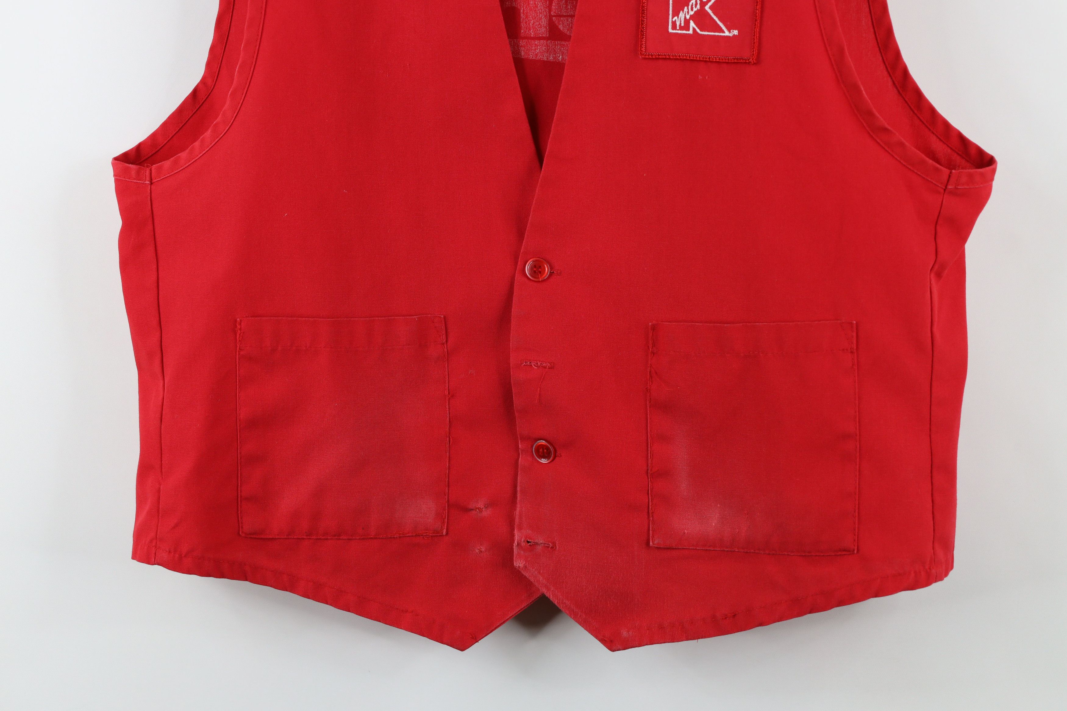 Vintage Vintage 90s Streetwear Super K Mart Center Greeter Vest Red Size US L / EU 52-54 / 3 - 3 Thumbnail