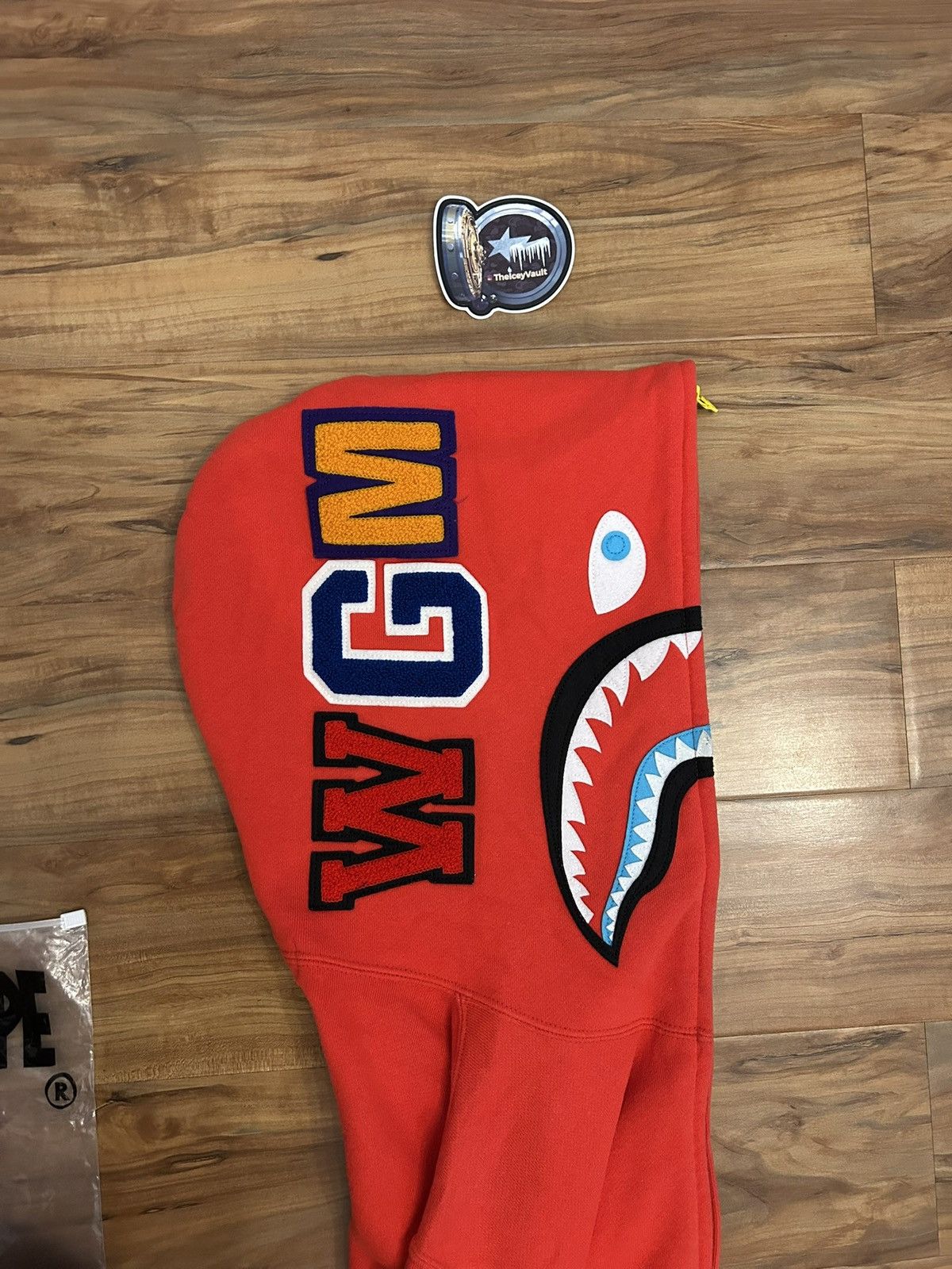 Bape Bape 2010 Red Neon Shark Full Zip Hoodie Size US M / EU 48-50 / 2 - 8 Thumbnail