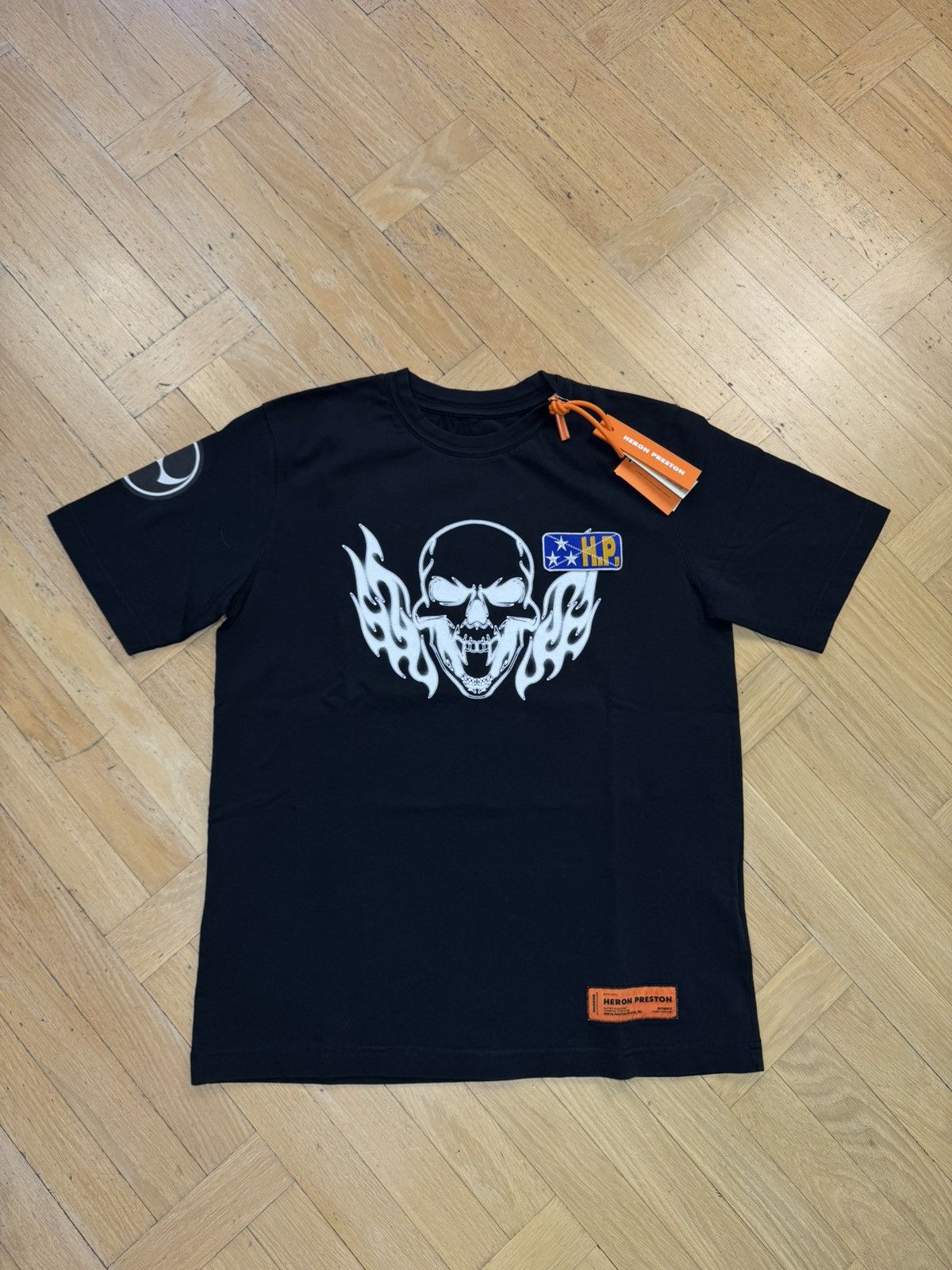 Heron Preston HERON PRESTON SKULL PATCHED BLACK TEE Size US S / EU 44-46 / 1 - 1 Thumbnail