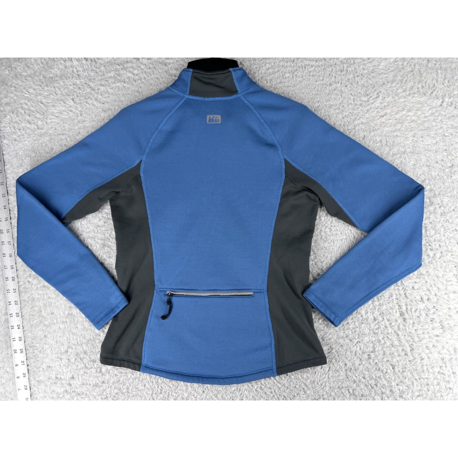 Vintage REI Womens 1/2 Zip Blue Black Fleece Lined Mock Neck Knit Polyester Sweatshirt Shirt XS Regular Size XS / US 0-2 / IT 36-38 - 2 Thumbnail