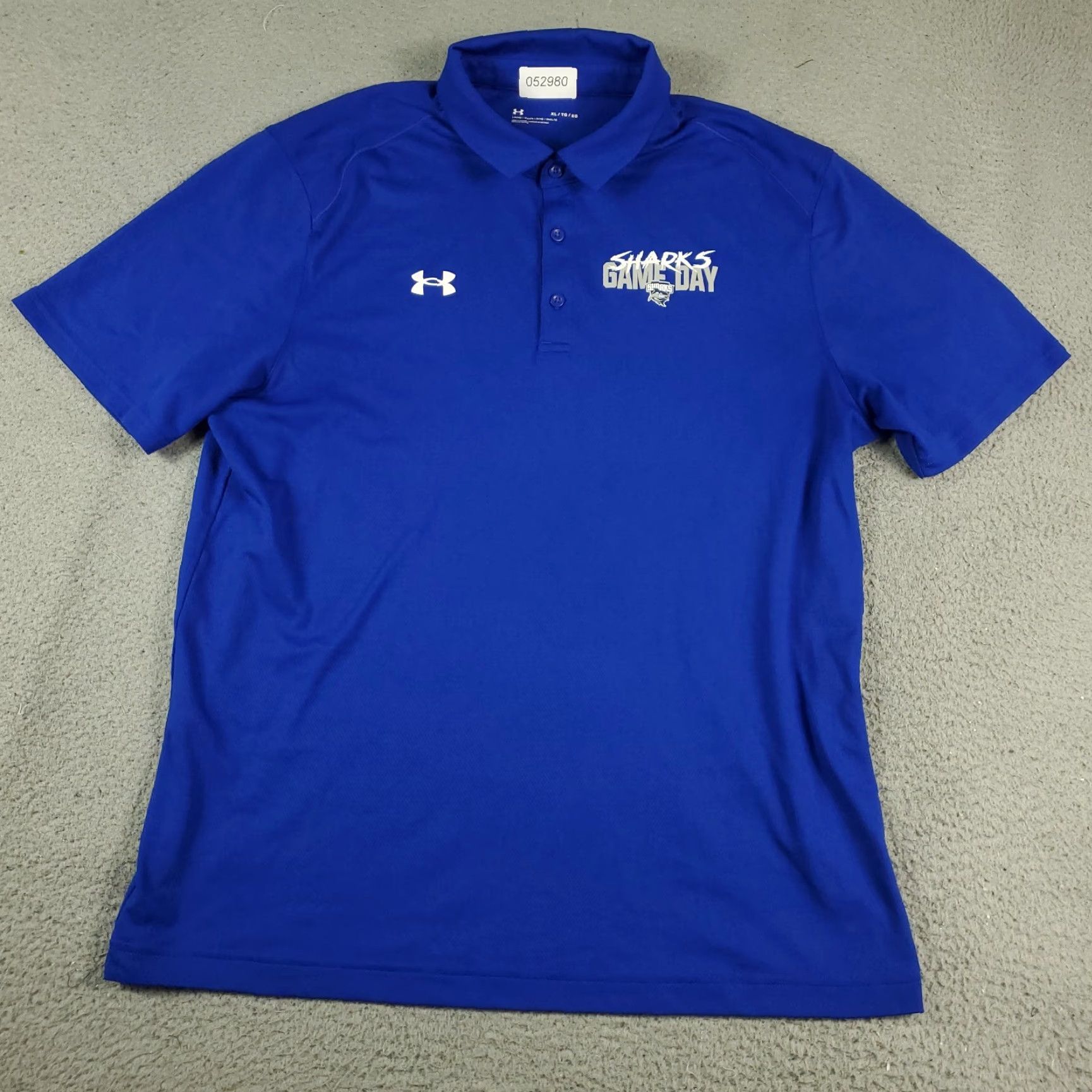 Under Armour Under Armour Shirt Mens XL Blue Sharks Casual Short Sleeve Polo Size US XL / EU 56 / 4 - 3 Thumbnail