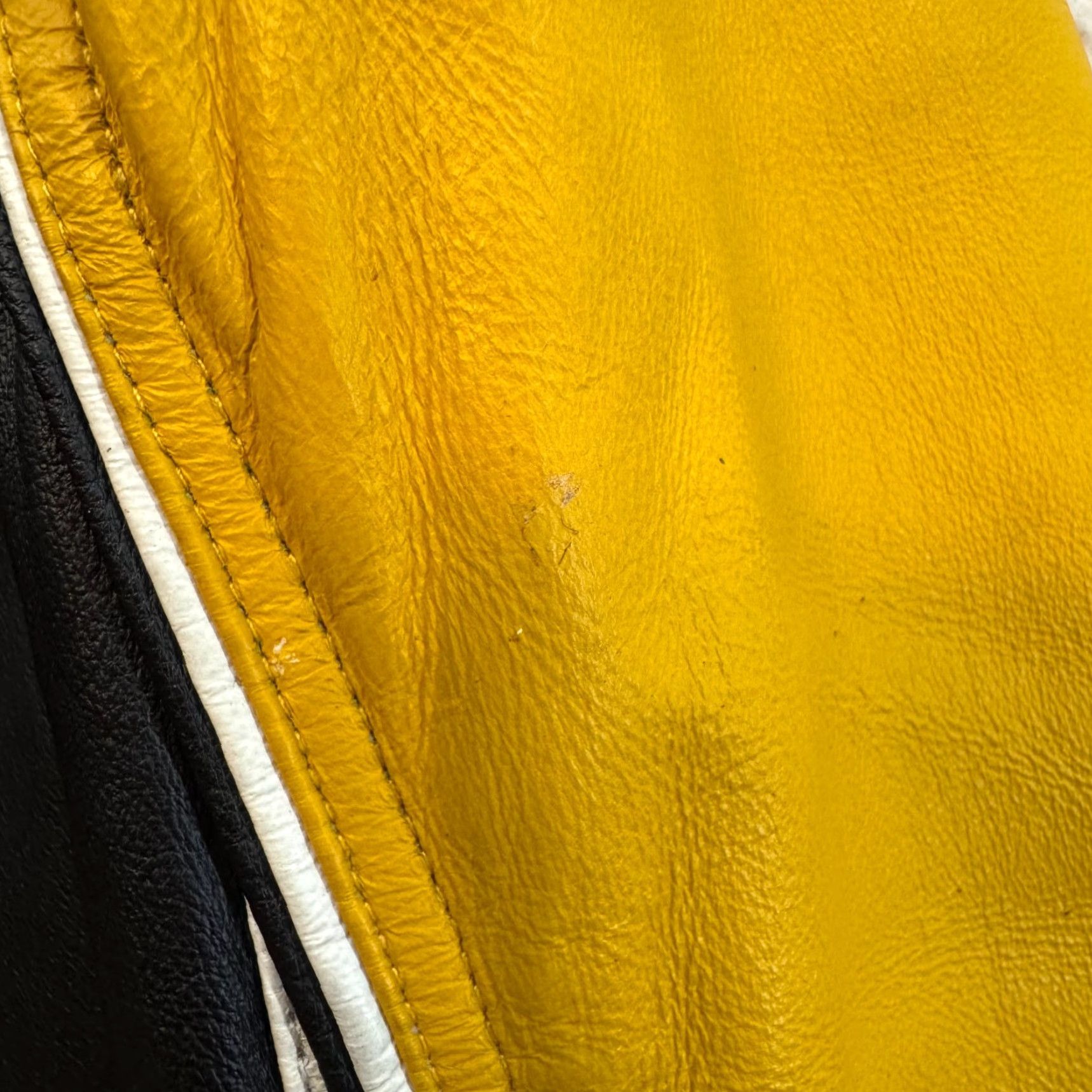 Wilson VINTAGE Wilson's Leather Jacket Large Black Yellow Stripe Cafe Moto M Julian Jacket Size US L / EU 52-54 / 3 - 7 Thumbnail