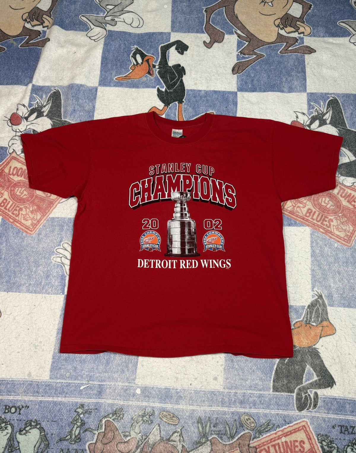 NHL Vintage Detroit red wings Stanley cup champs tee Size US XL / EU 56 / 4 - 1 Thumbnail