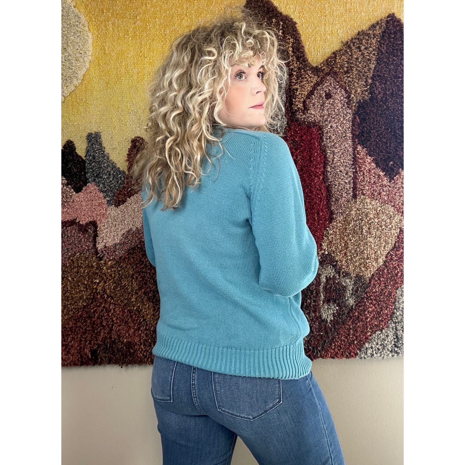 Lands' End Vintage 90’s Blue Cotton Lands End Sweater mens L Size US L / EU 52-54 / 3 - 3 Thumbnail