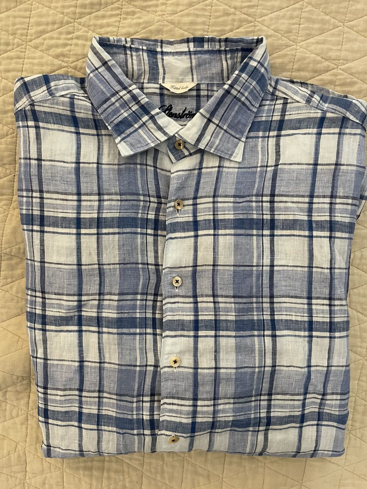 Strenstroms Check Print Linen Shirt Size US XL / EU 56 / 4 - 1 Thumbnail