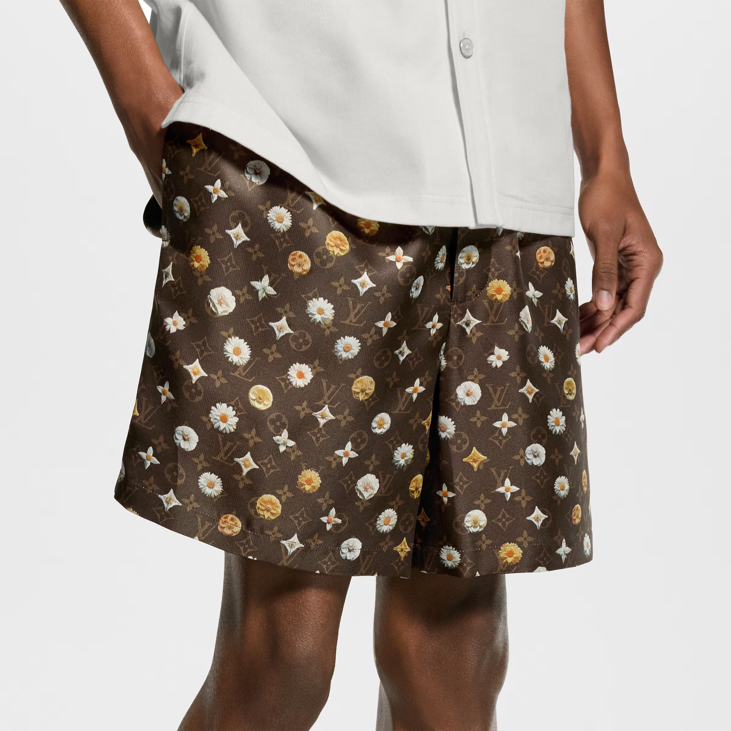 Louis Vuitton Monogram Printed Silk Shorts Size US 32 / EU 48 - 2 Thumbnail