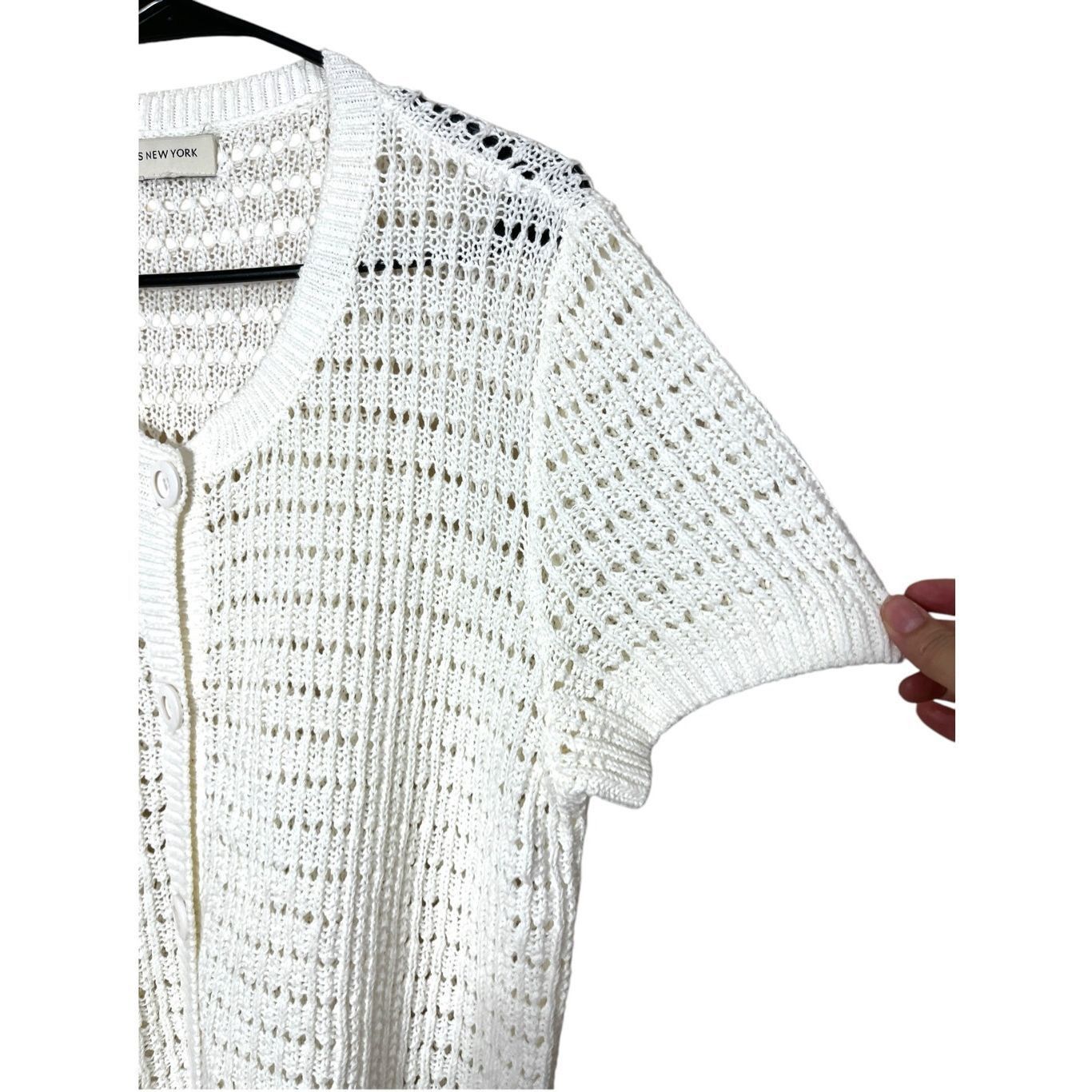Jones New York Jones New York Sport White Knit Linen Blend Cardigan Sweater Size M / US 6-8 / IT 42-44 - 5 Thumbnail
