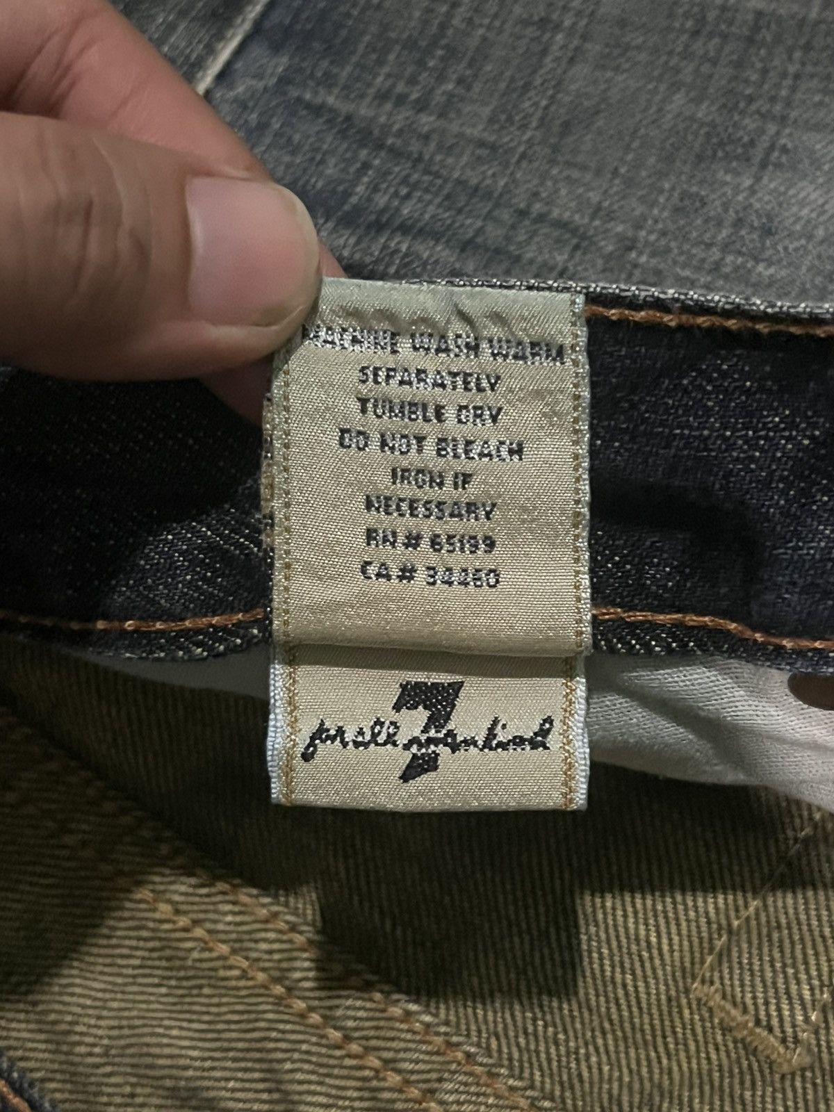 7 For All Mankind ⚡️Crazy⚡️7 For All Mankind Sand Wash Whiskering Flare Jeans Size US 34 / EU 50 - 14 Thumbnail