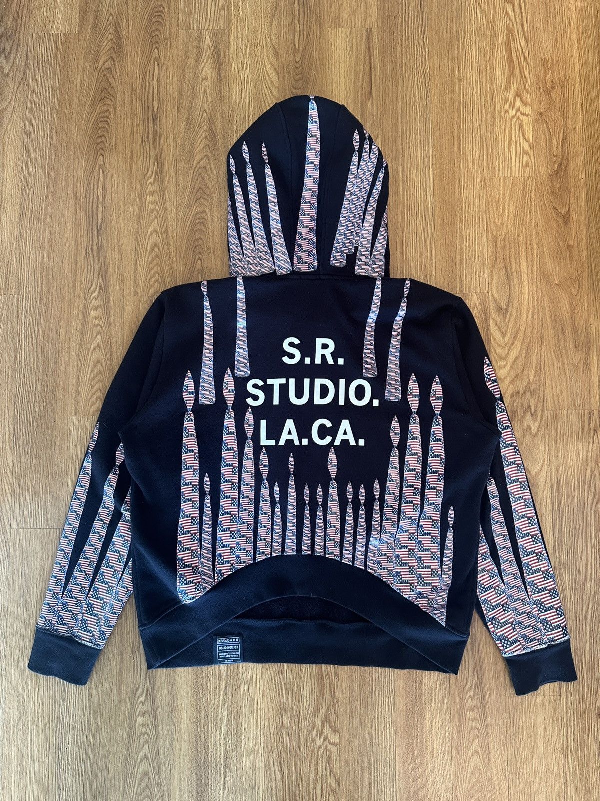 Sterling Ruby S.R. STUDIO. LA. CA. Candles American Flag Hoodie Size US L / EU 52-54 / 3 - 5 Thumbnail