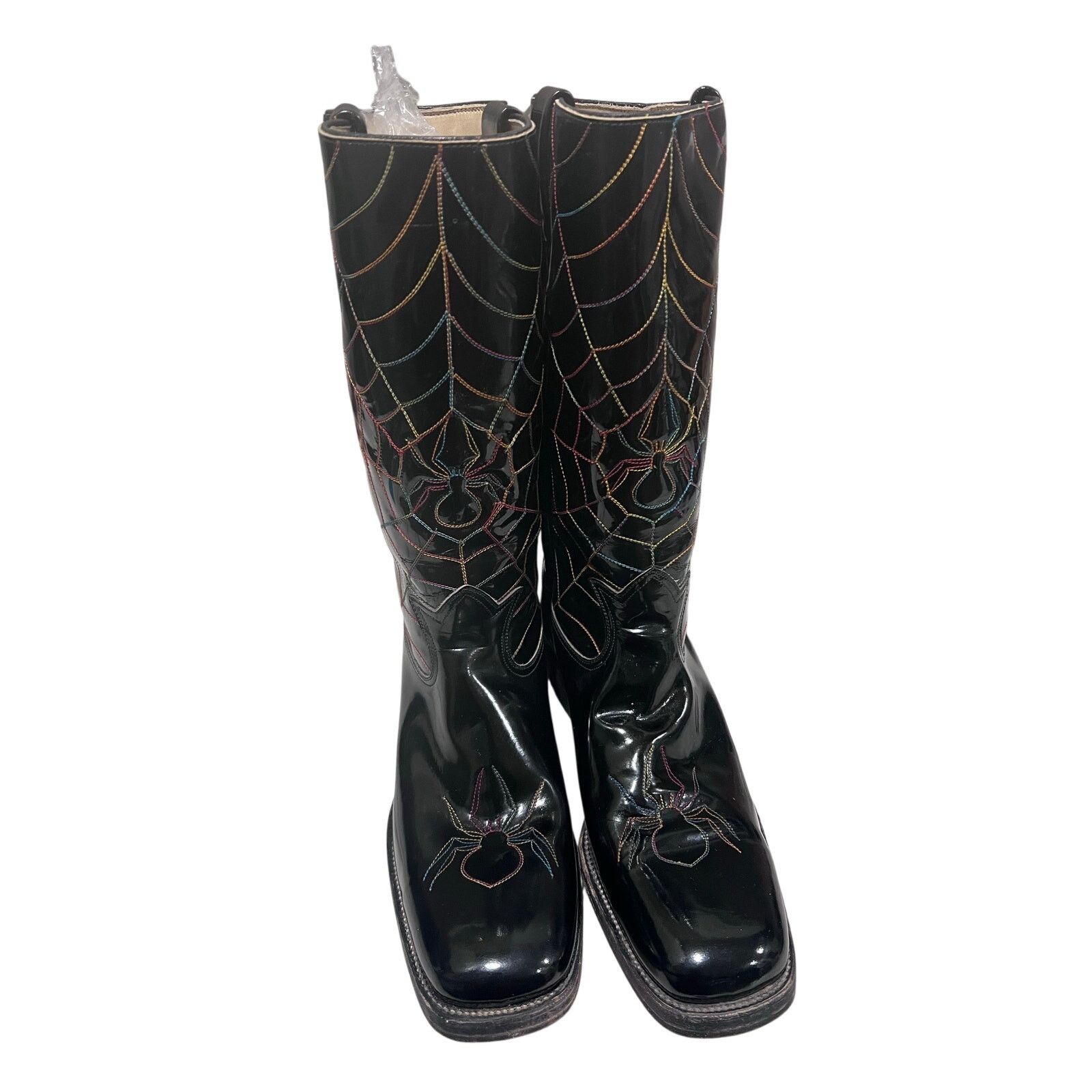 Other Justin Vaquero Patent Leather Cowboy Boot Spider 10D Rare Size US 10.5 / EU 43-44 - 5 Thumbnail