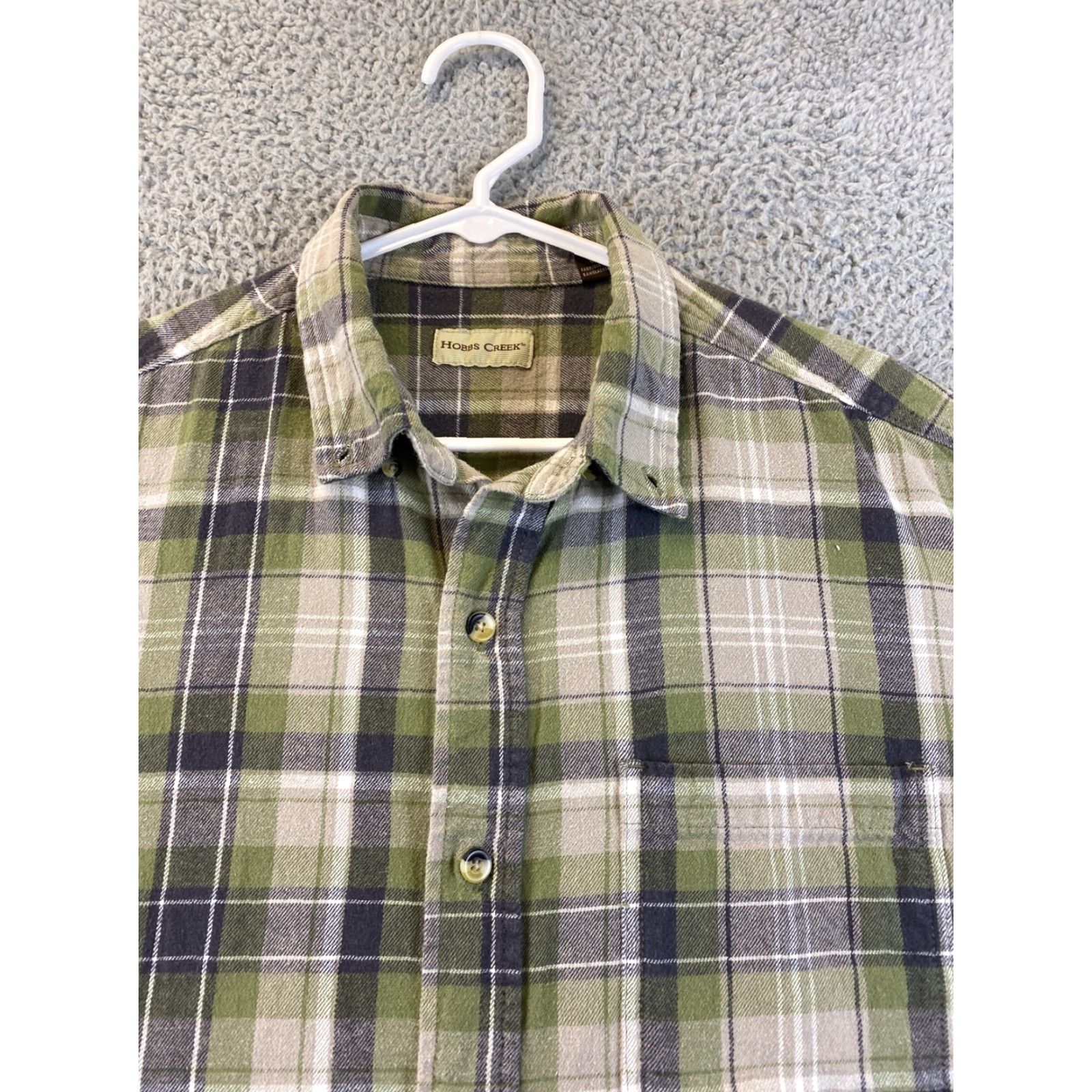 Vintage Hobbs Creek Mens Plaid Flannel Shirt L Green 100% Cotton Long Sleeve / 75-13 Size US L / EU 52-54 / 3 - 2 Thumbnail