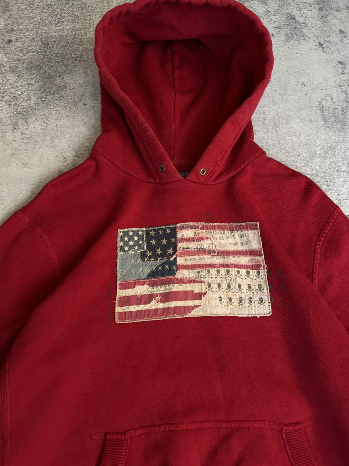 Polo Ralph Lauren 🇺🇸 Vintage Polo Jeans USA Patchwork Flag Hoodie Size US L / EU 52-54 / 3 - 3 Thumbnail