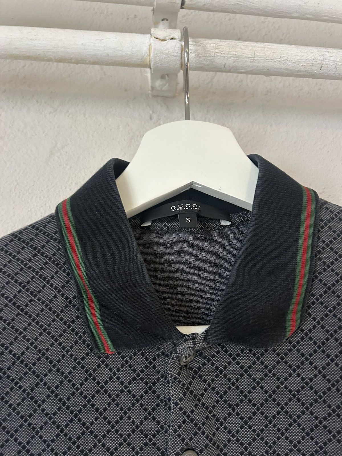 Gucci Gucci Diamond Pattern Polo with Signature Web Collar Size US S / EU 44-46 / 1 - 2 Thumbnail