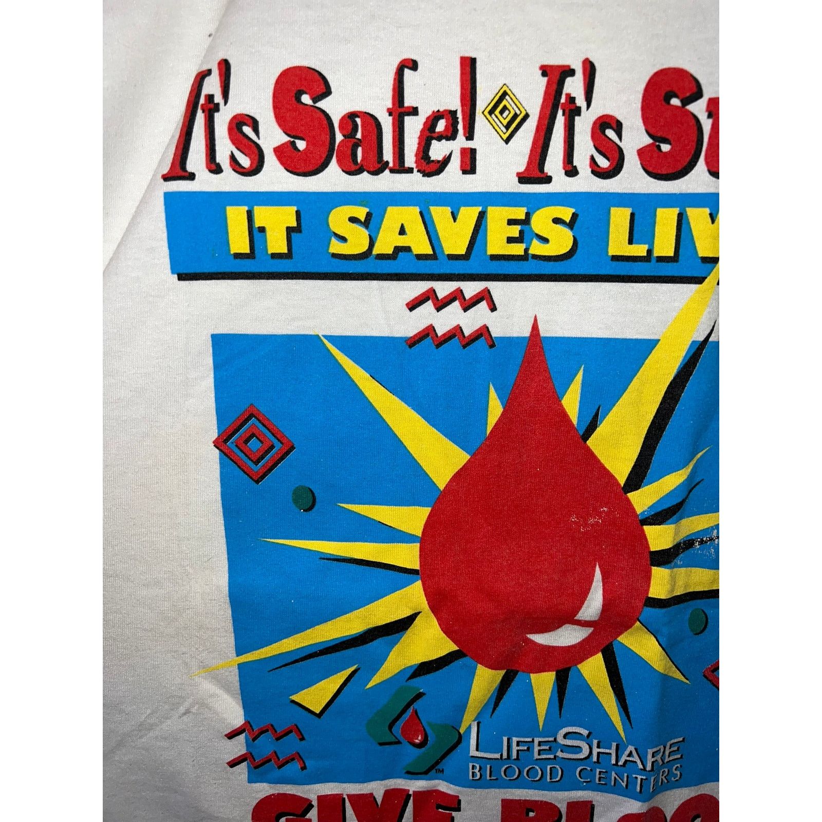 Fruit Of The Loom Vintage Blood Shirt Lifeshare Center Give Blood Graphic Size US XL / EU 56 / 4 - 3 Thumbnail