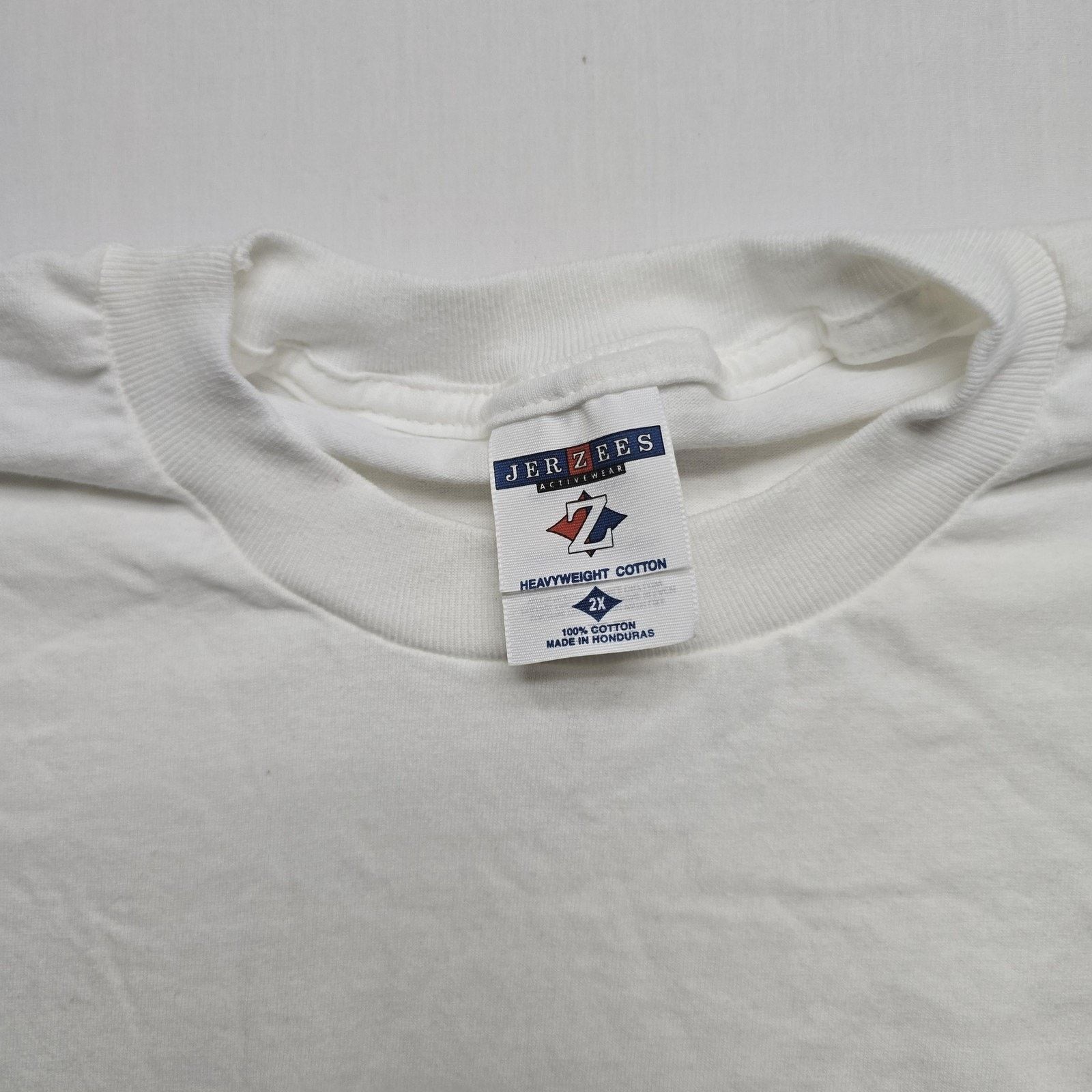 Jerzees Vintage Blank Shirt 2XL White Cotton Crewneck Solid Tee Size US XXL / EU 58 / 5 - 3 Thumbnail