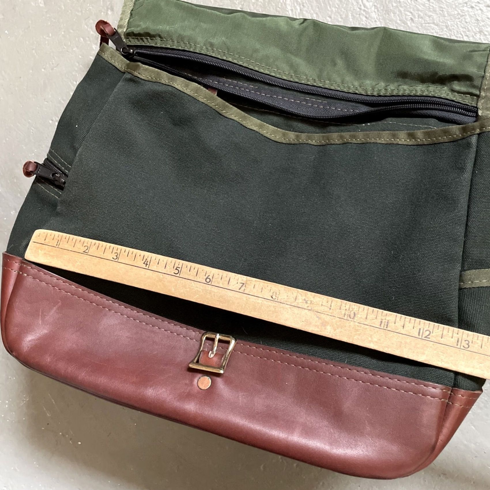 Vintage VINTAGE Canvas Back Dry Goods Co. Leather Satchel Messenger Style Bag Men NWOT? Size ONE SIZE - 5 Thumbnail