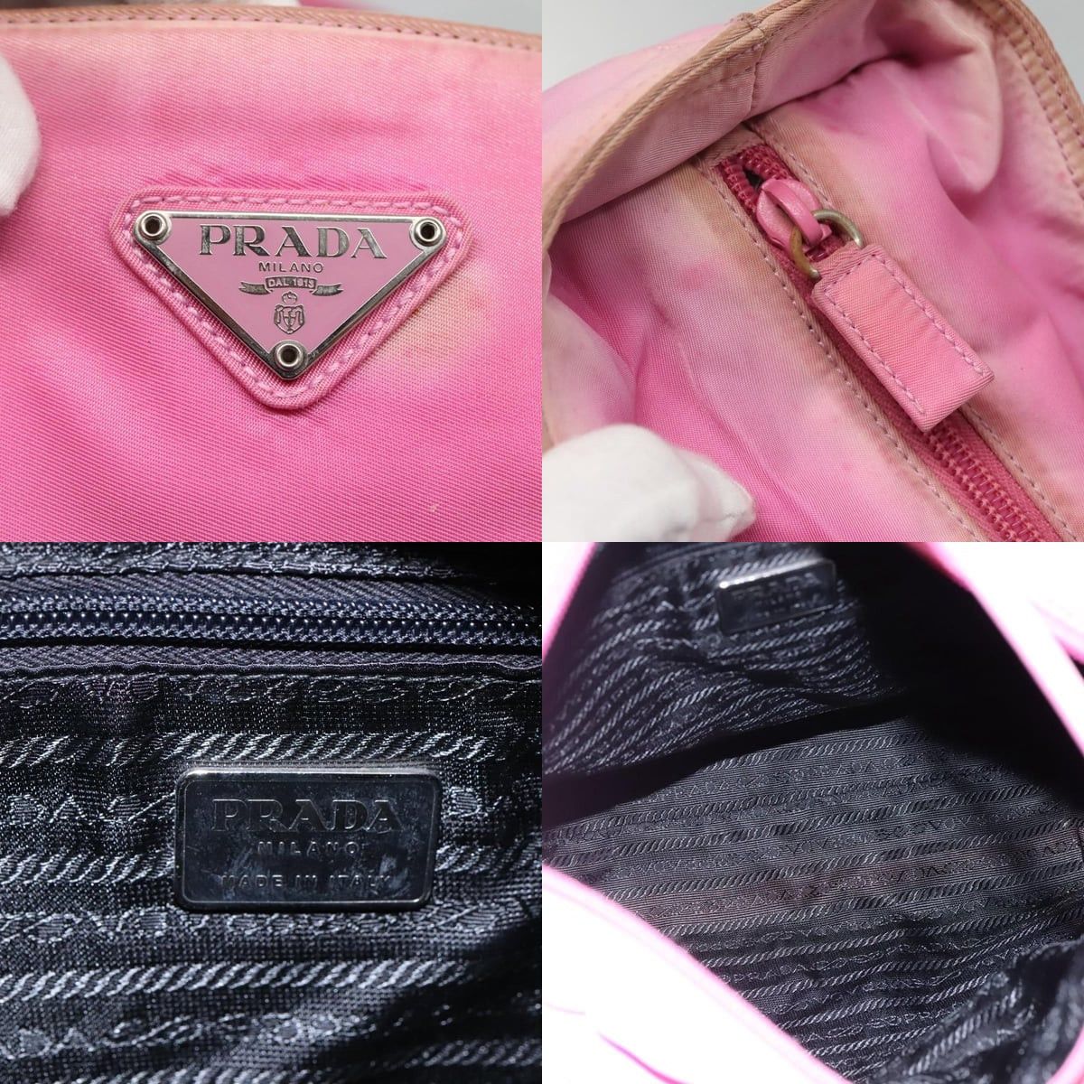 Prada PRADA Tote Bag Nylon Pink Silver Size ONE SIZE - 11 Thumbnail
