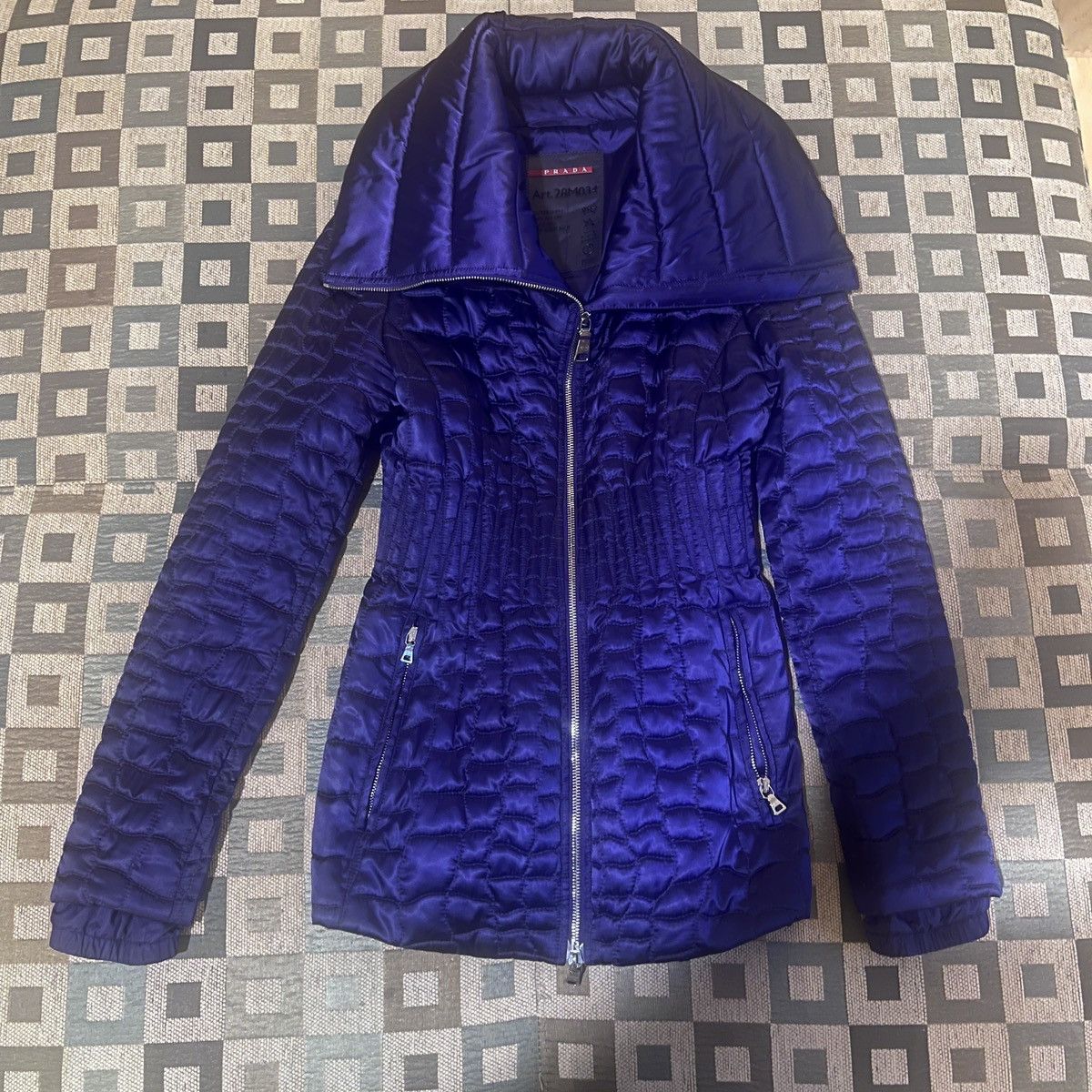 image of Prada Purple Quilted Full Zip Nylon Puffer Jacket 2008Aw, Women's (Size Small)