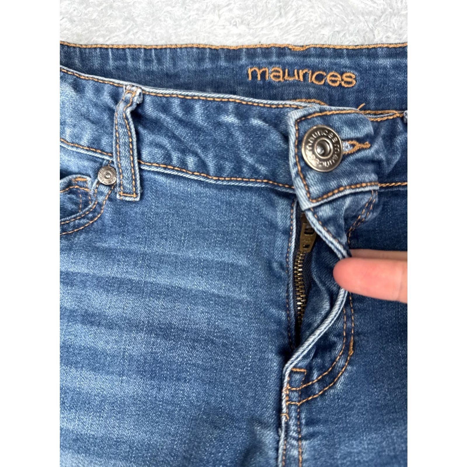 Vintage Maurices Jeans Womens Small Regular Blue Denim Skinny Cotton Blend Low 28x30 Size 28" / US 6 / IT 42 - 5 Thumbnail