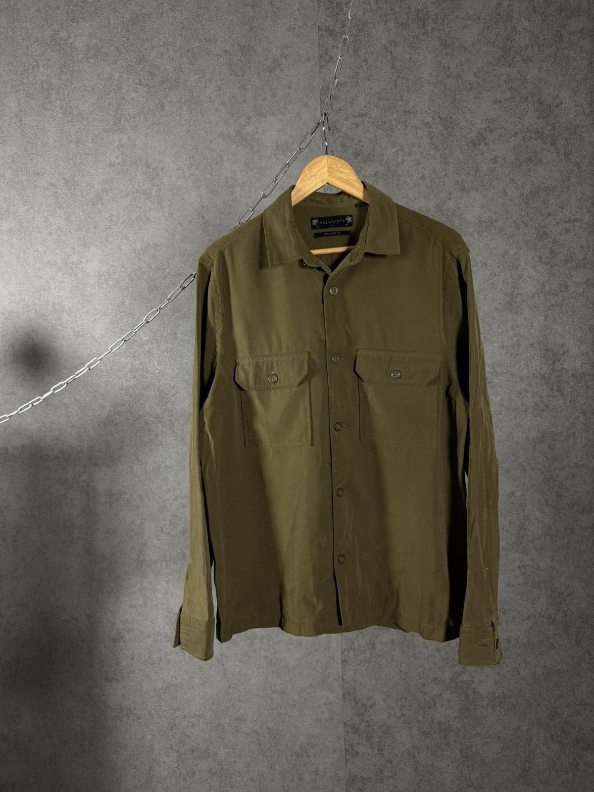 Allsaints designer double pocket relaxed shirt