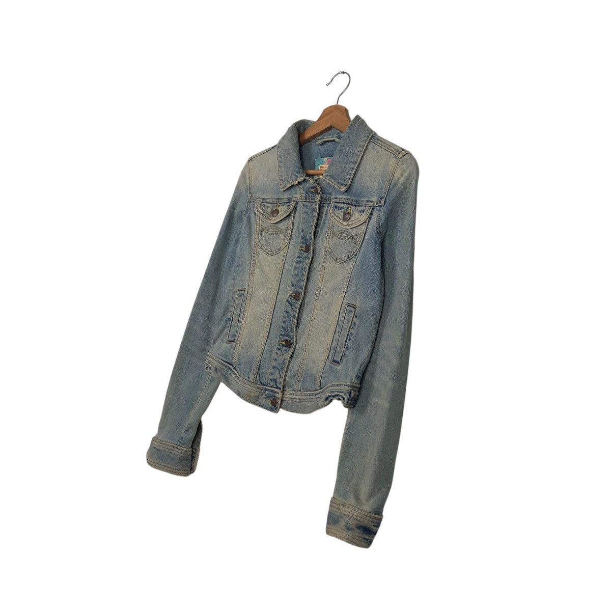 Abercrombie & Fitch 📌Cropped Denim Biker Jacket Abrecrombie Issey Miyake Size M / US 6-8 / IT 42-44 - 3 Thumbnail